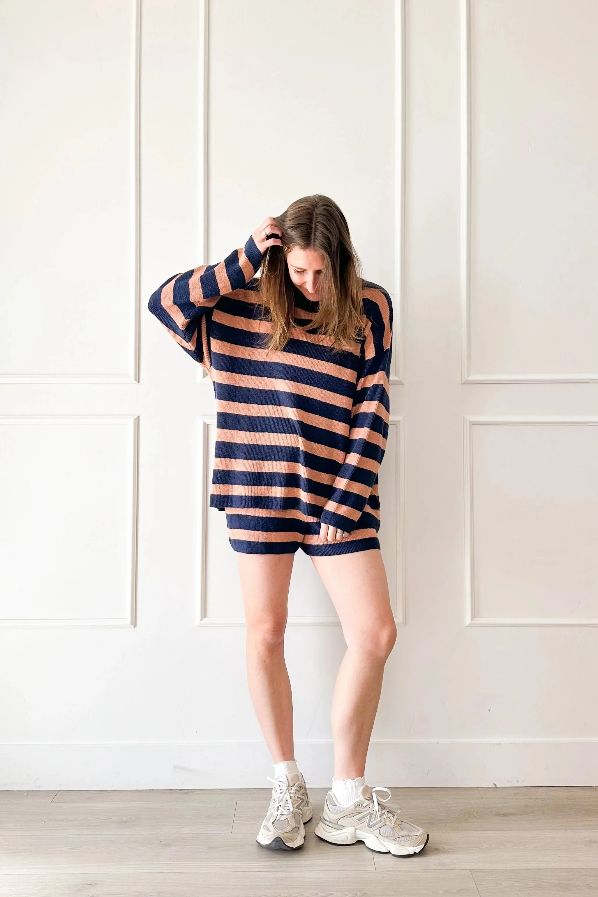 Spring Matching Set Outfit Striped Knit