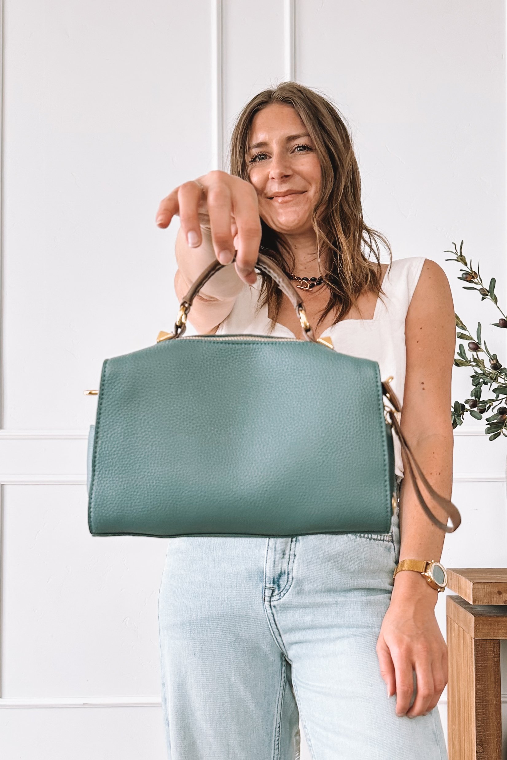 Open Back Linen Top Detail