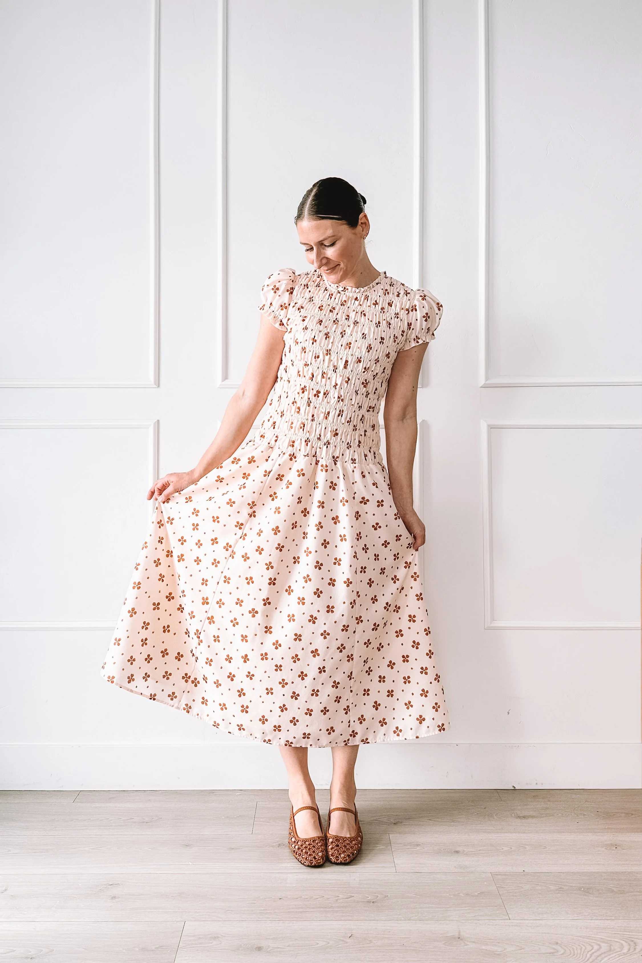 cream-floral-smocked-dress-mothers-day-look