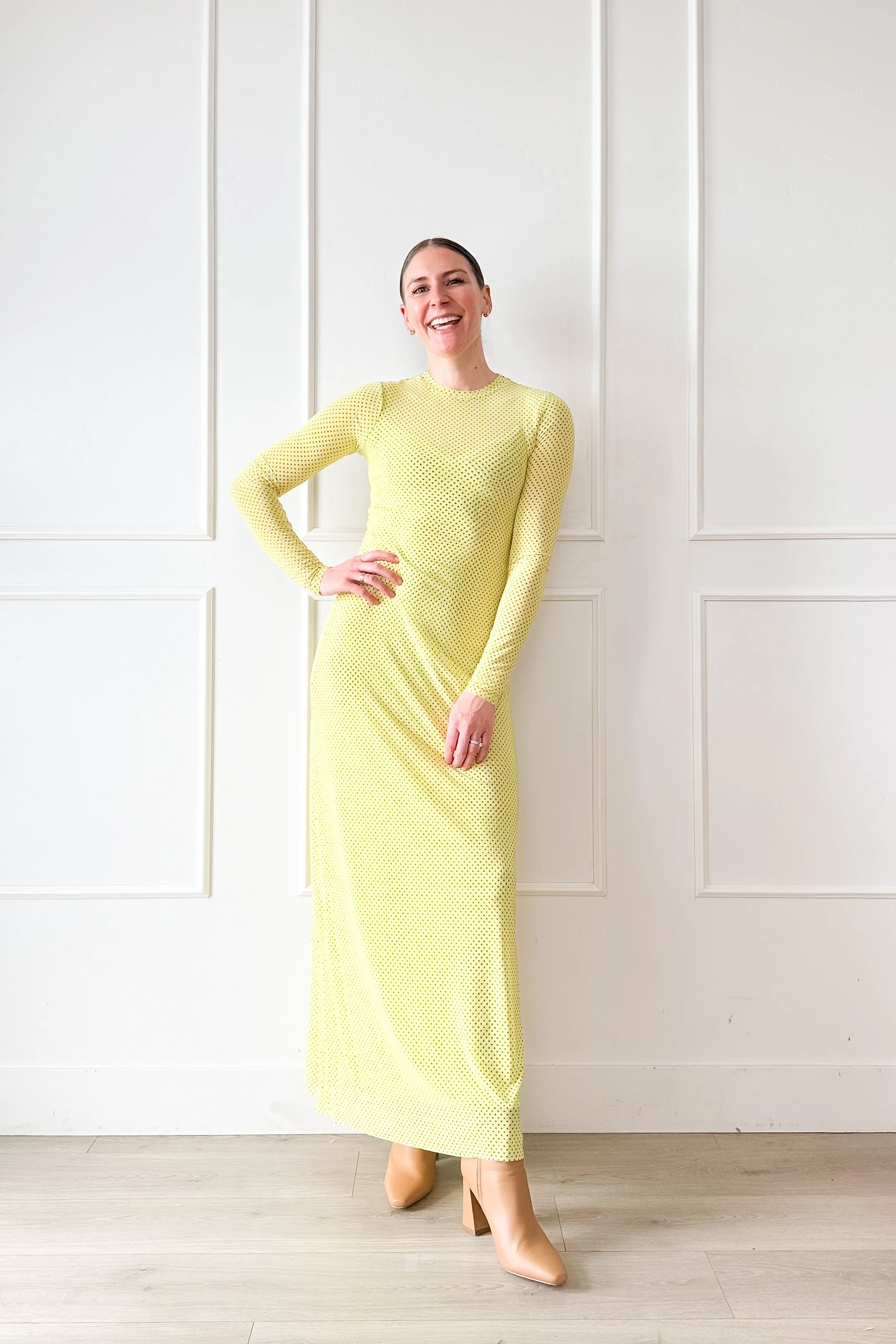 yellow-mesh-maxi-dress-mothers-day-statement-look