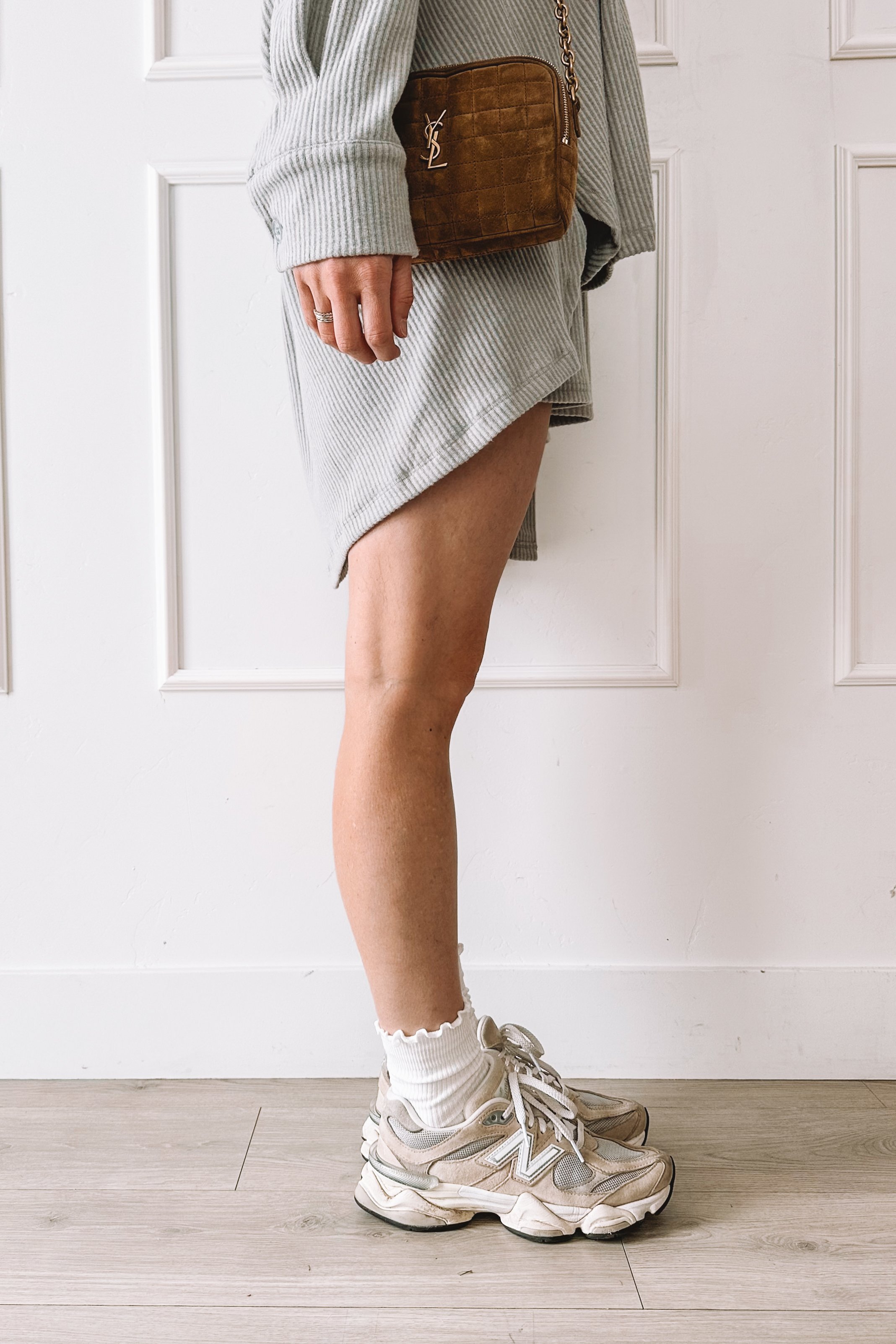 Grey Ribbed 3 Piece Matching Set Outfit Ideas Summer 2025