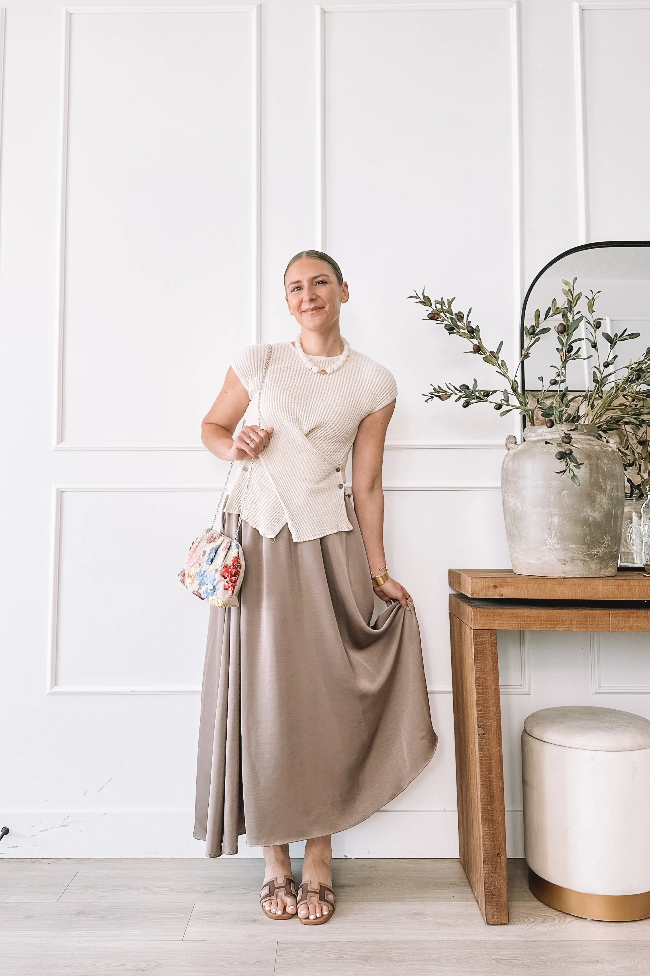 Chicwish Ribbed Top and Taupe Maxi Skirt Outfit Summer 2026