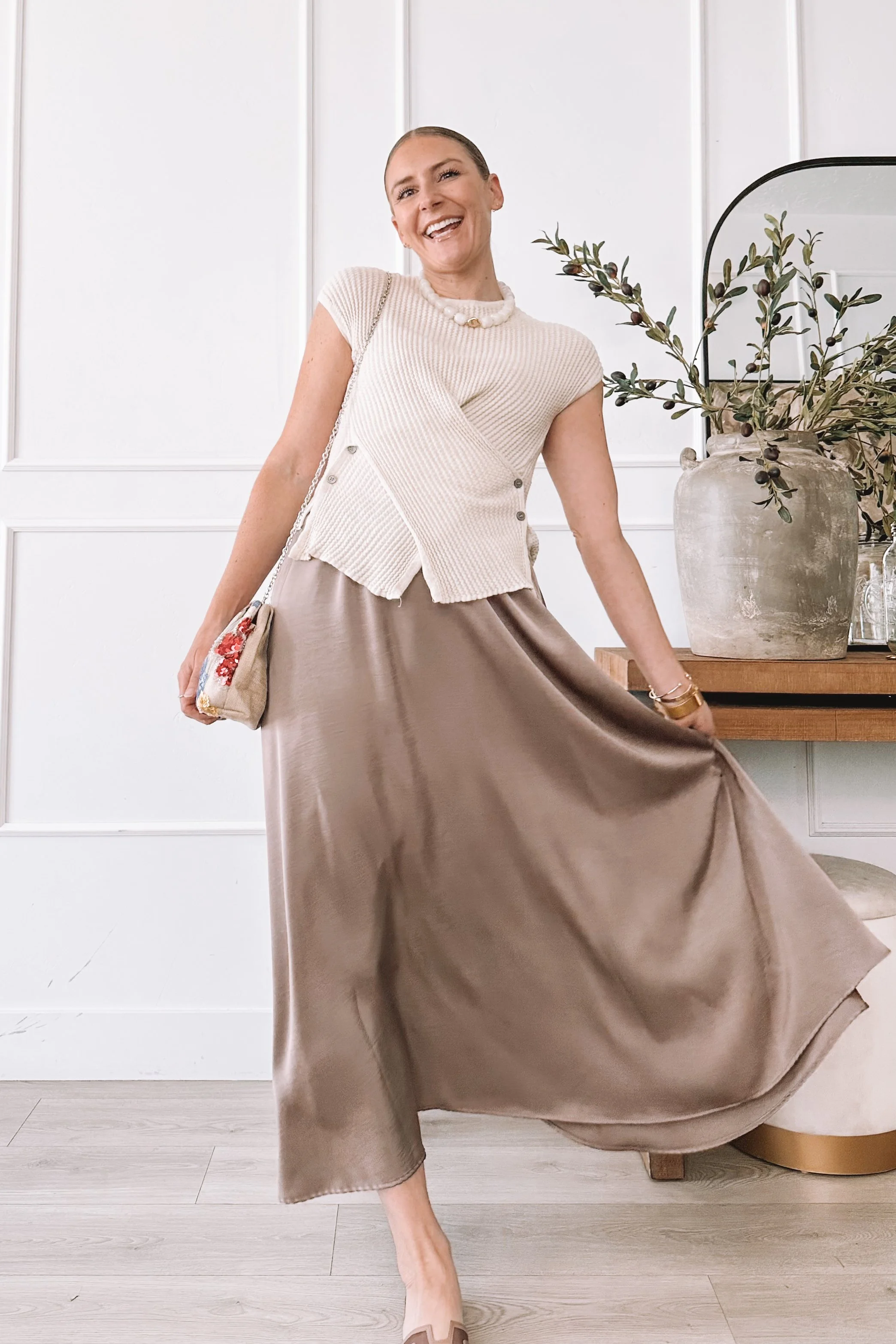 Chicwish Ribbed Top and Taupe Maxi Skirt Outfit Summer 2026