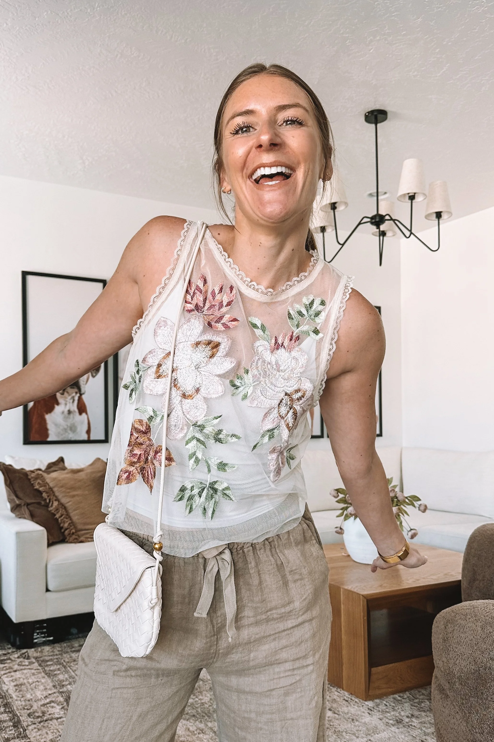Wide Leg Linen Pants Summer Outfit For Moms