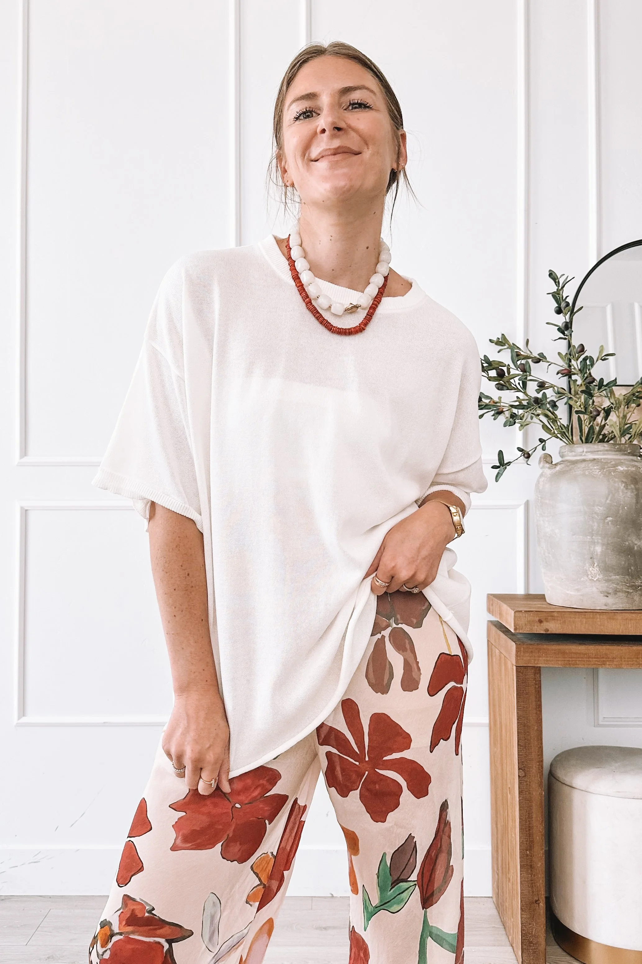 VRG Floral Pants Outfit For Summer