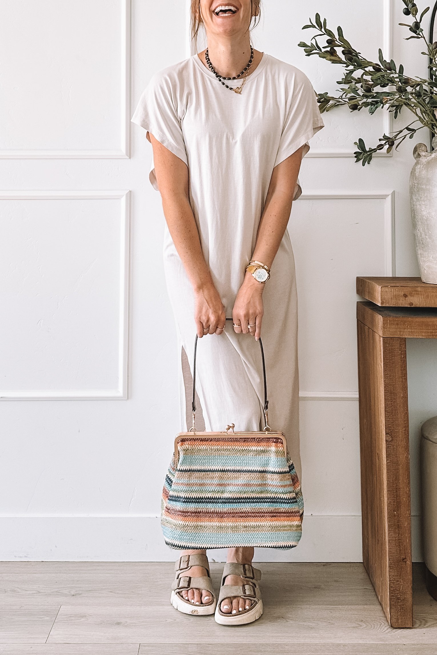 The Everyday Midi Dress I Reach For All Summer (Plus the $47 Bag That Looks Like a $550 Designer One)