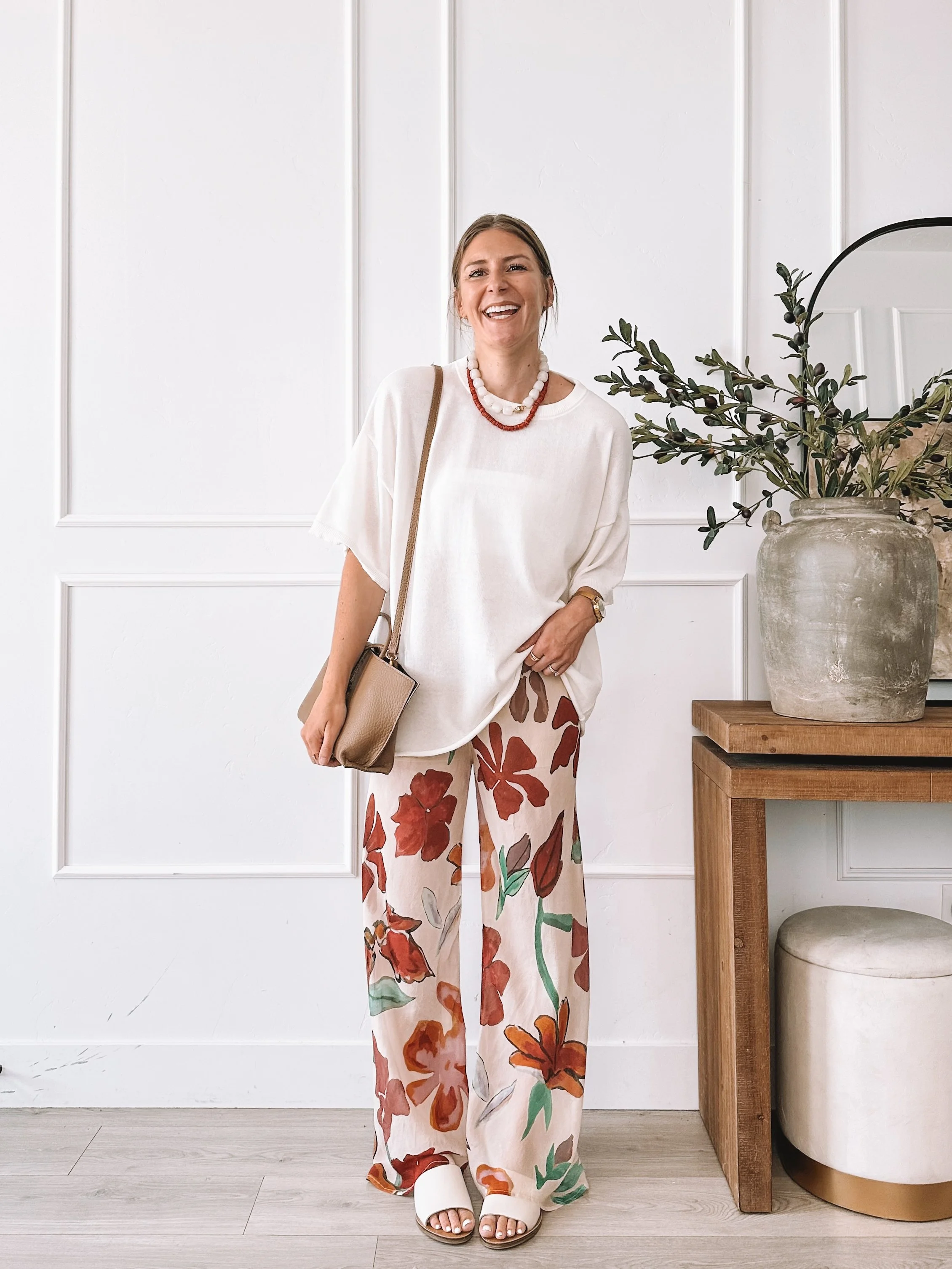What I Wore This Week Floral Statement Pants Outfit