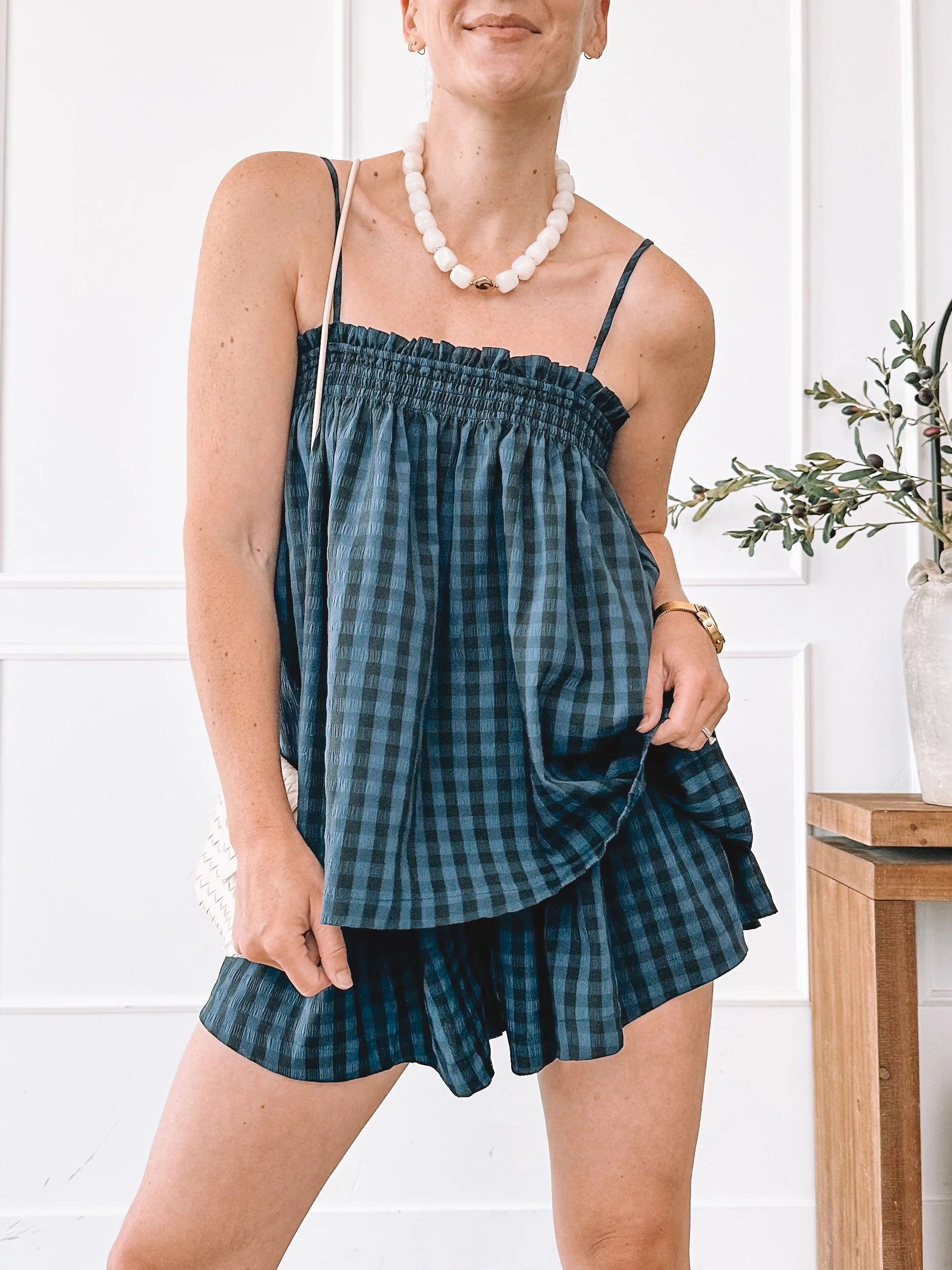 Navy Gingham Two Piece Set Styled Two Ways