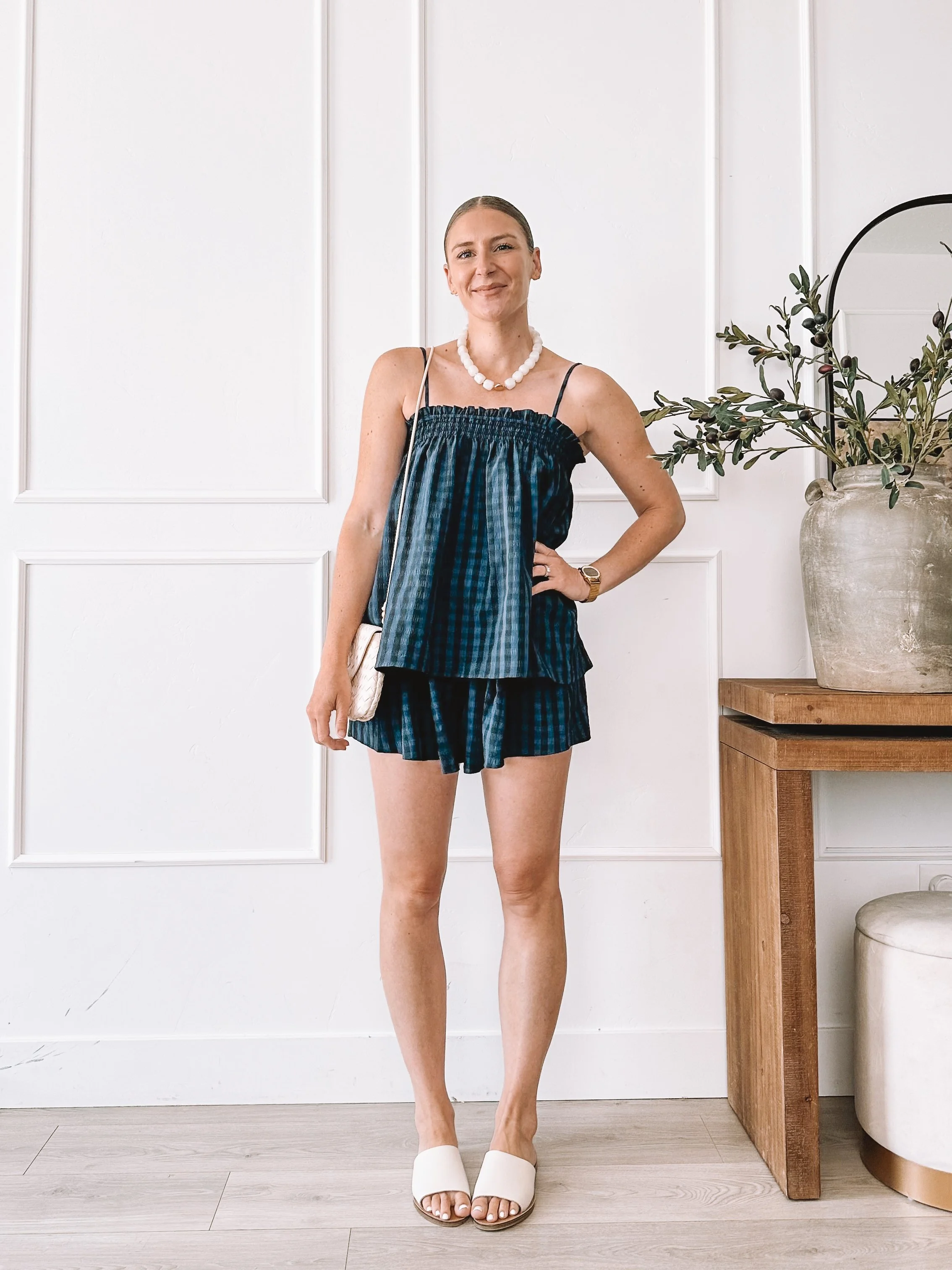 Navy Gingham Two Piece Set Styled Two Ways