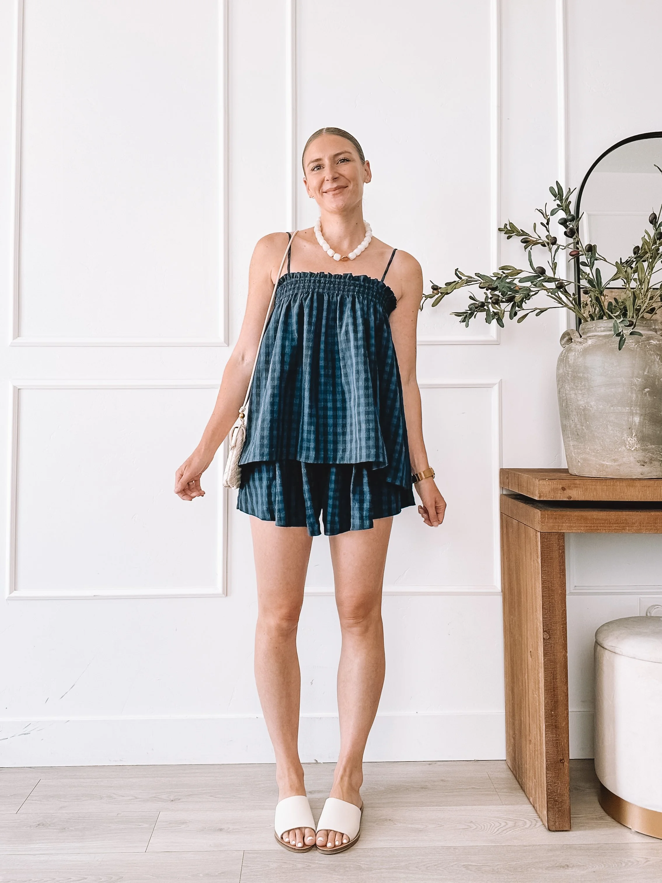 Darling Loungewear Navy Gingham Set Size Small