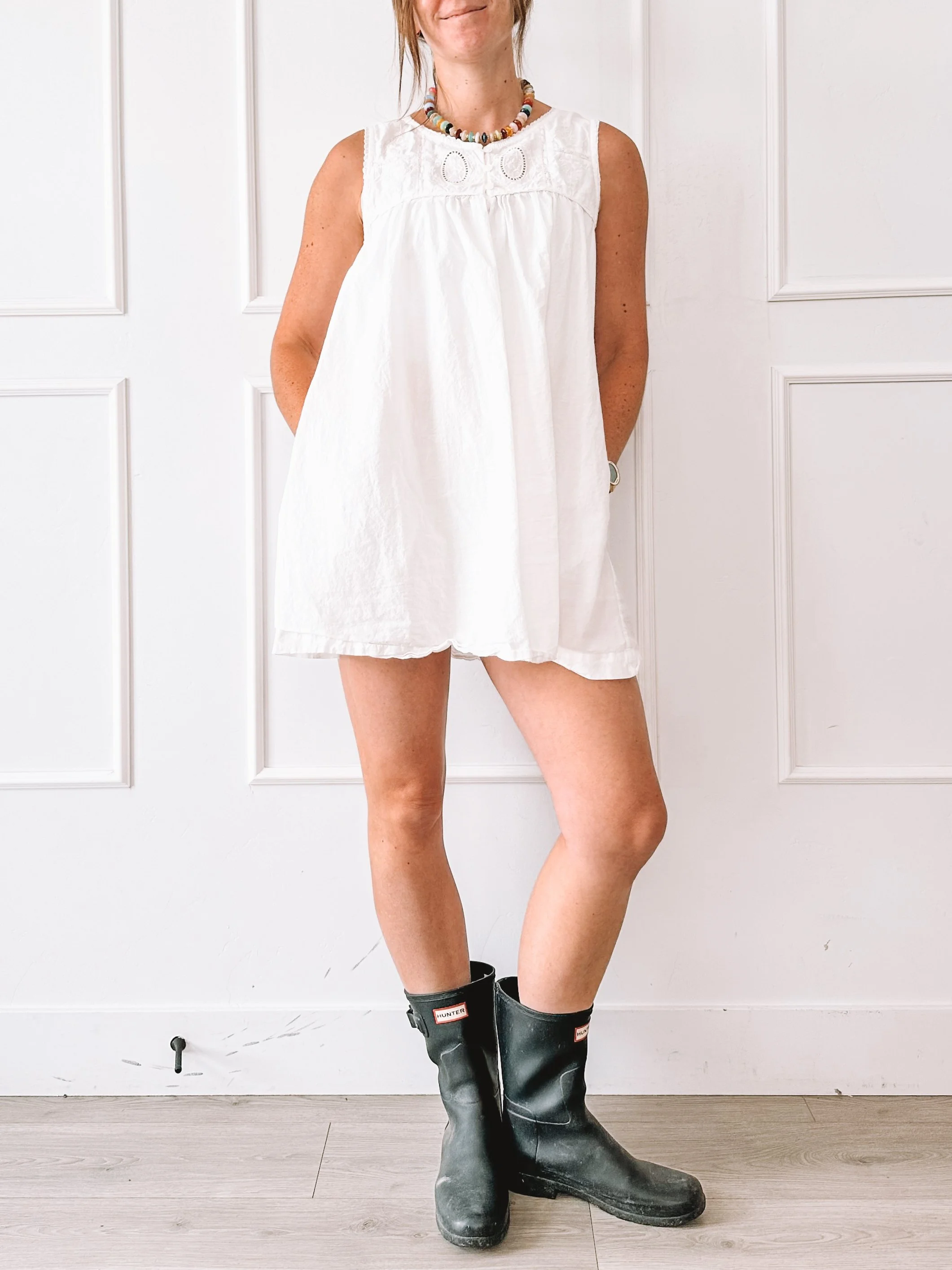 White Dress with Boots: My Easiest Everyday Summer Outfit