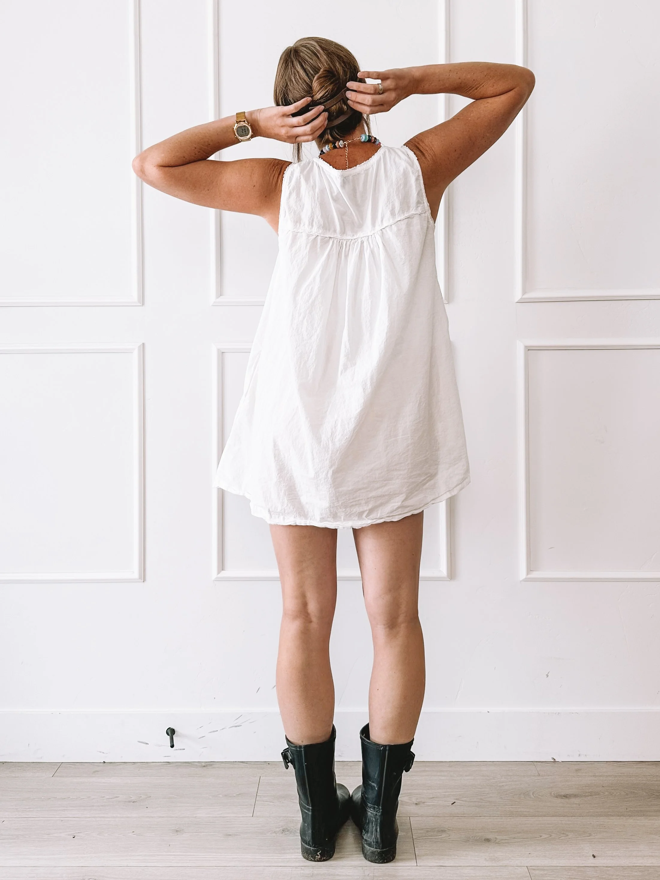 White Dress with Boots: My Easiest Everyday Summer Outfit