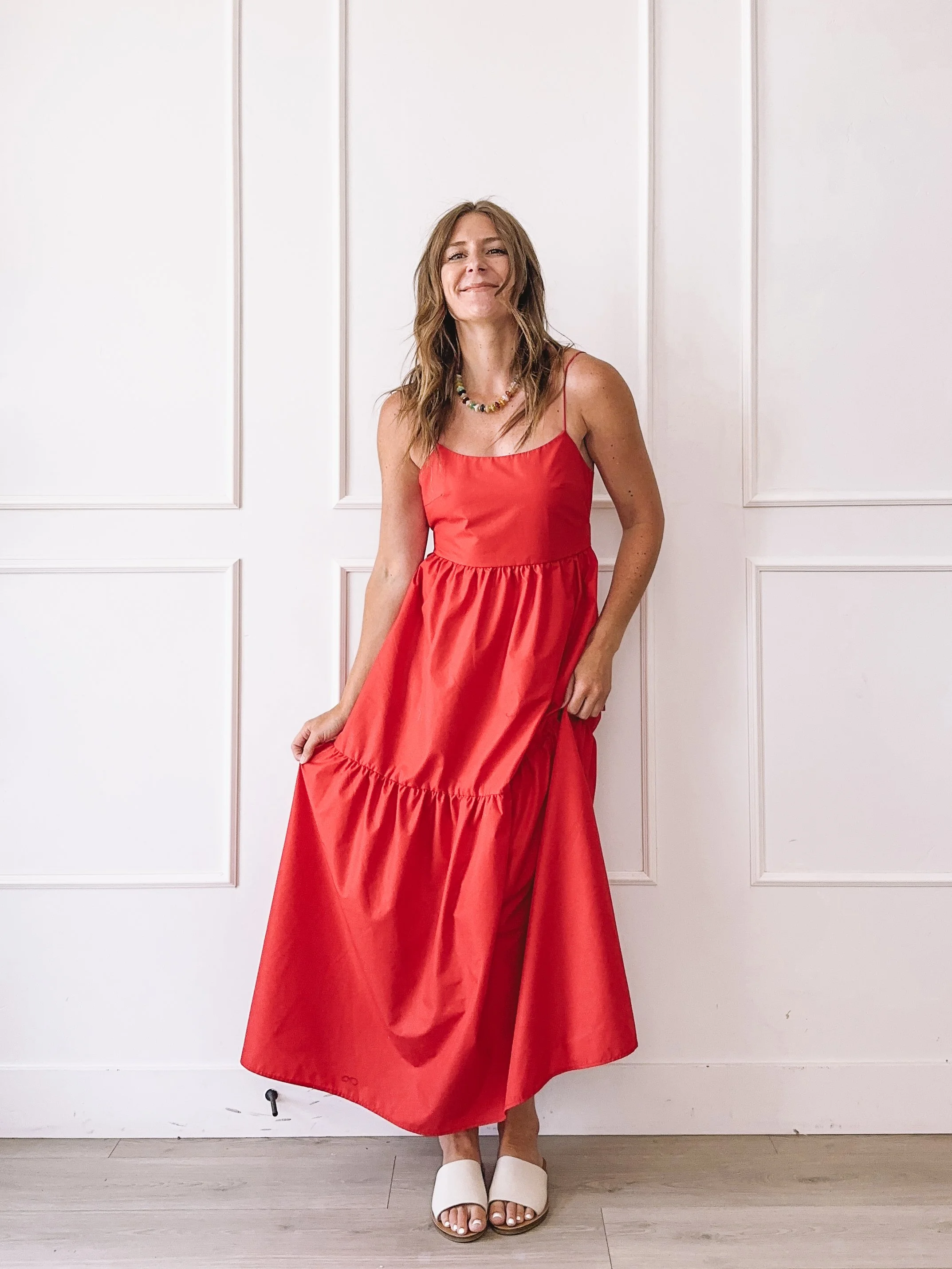 Open Back Red Maxi Dress from Commense