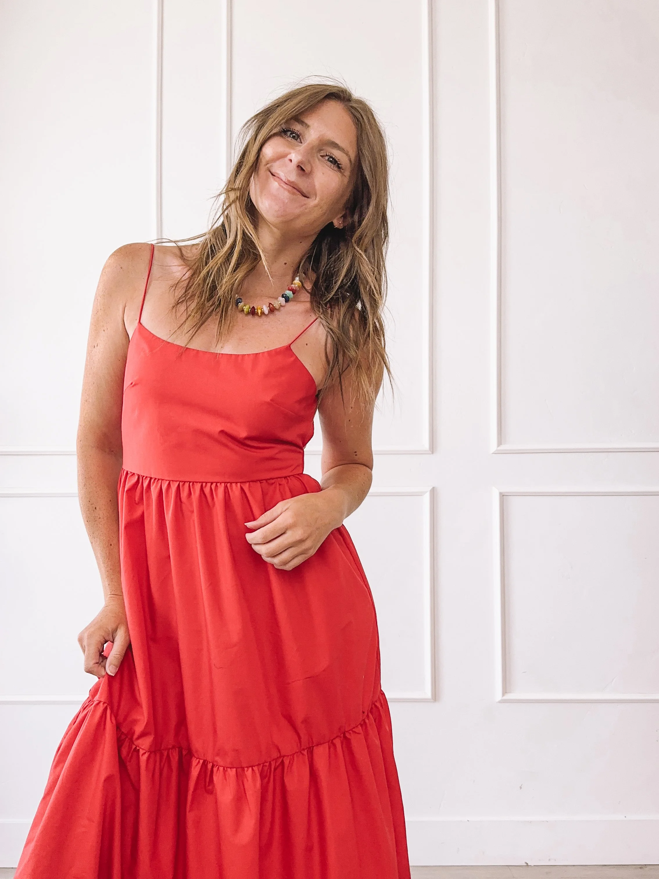 Open Back Red Maxi Dress from Commense