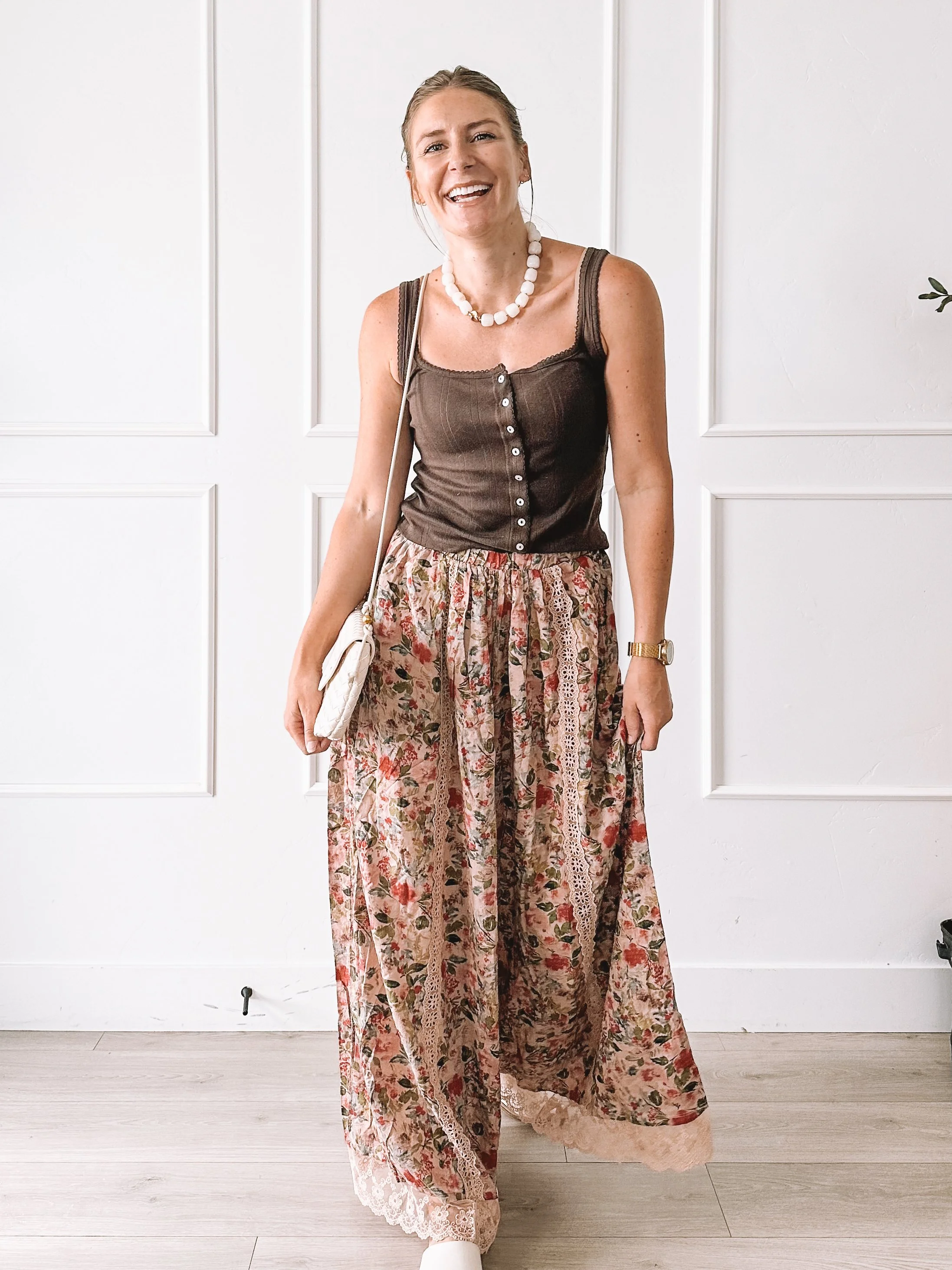 Flowy Floral Wide Leg Pants Summer Outfit
