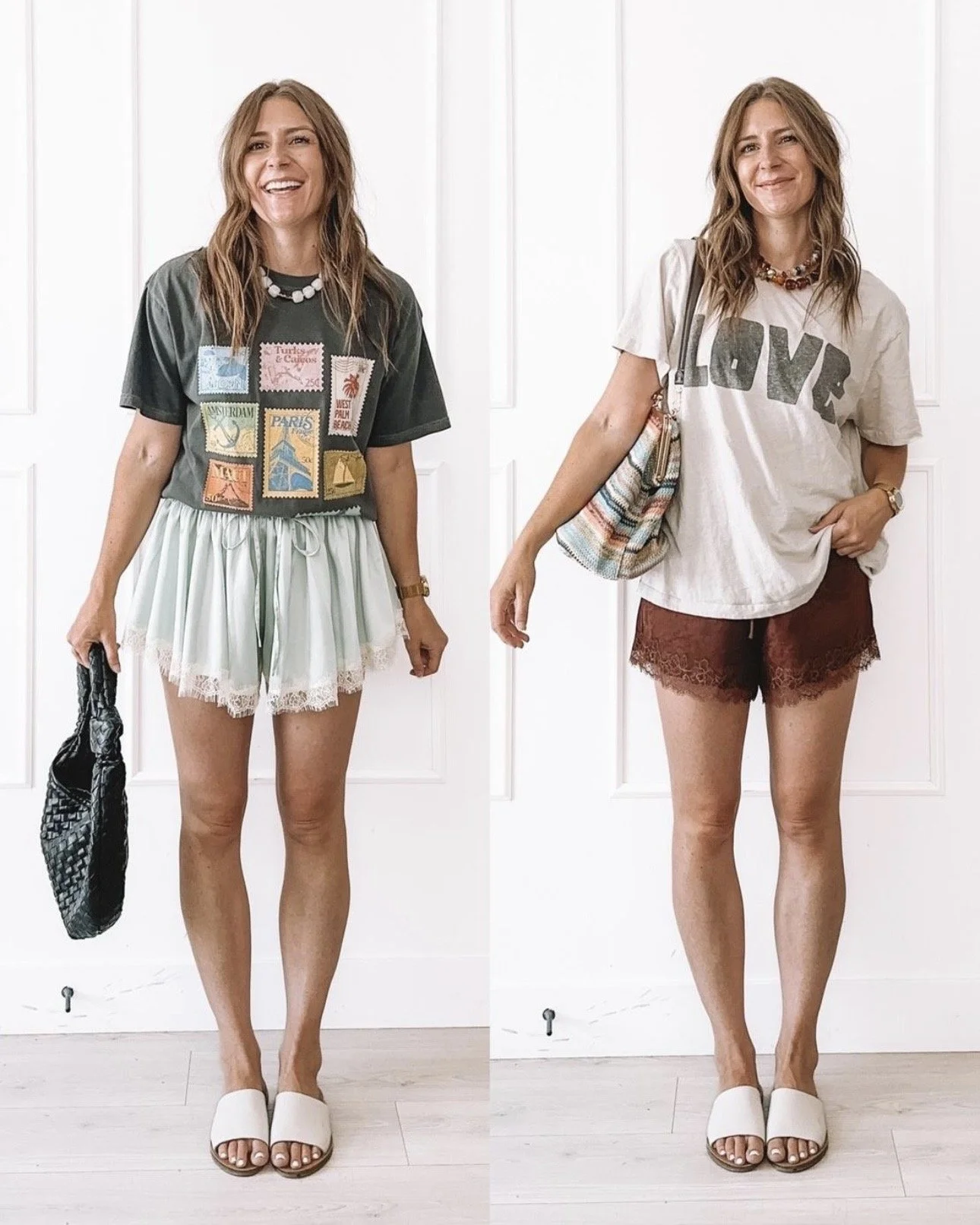 How to Style Lace Satin Shorts | Two Easy Summer Outfits