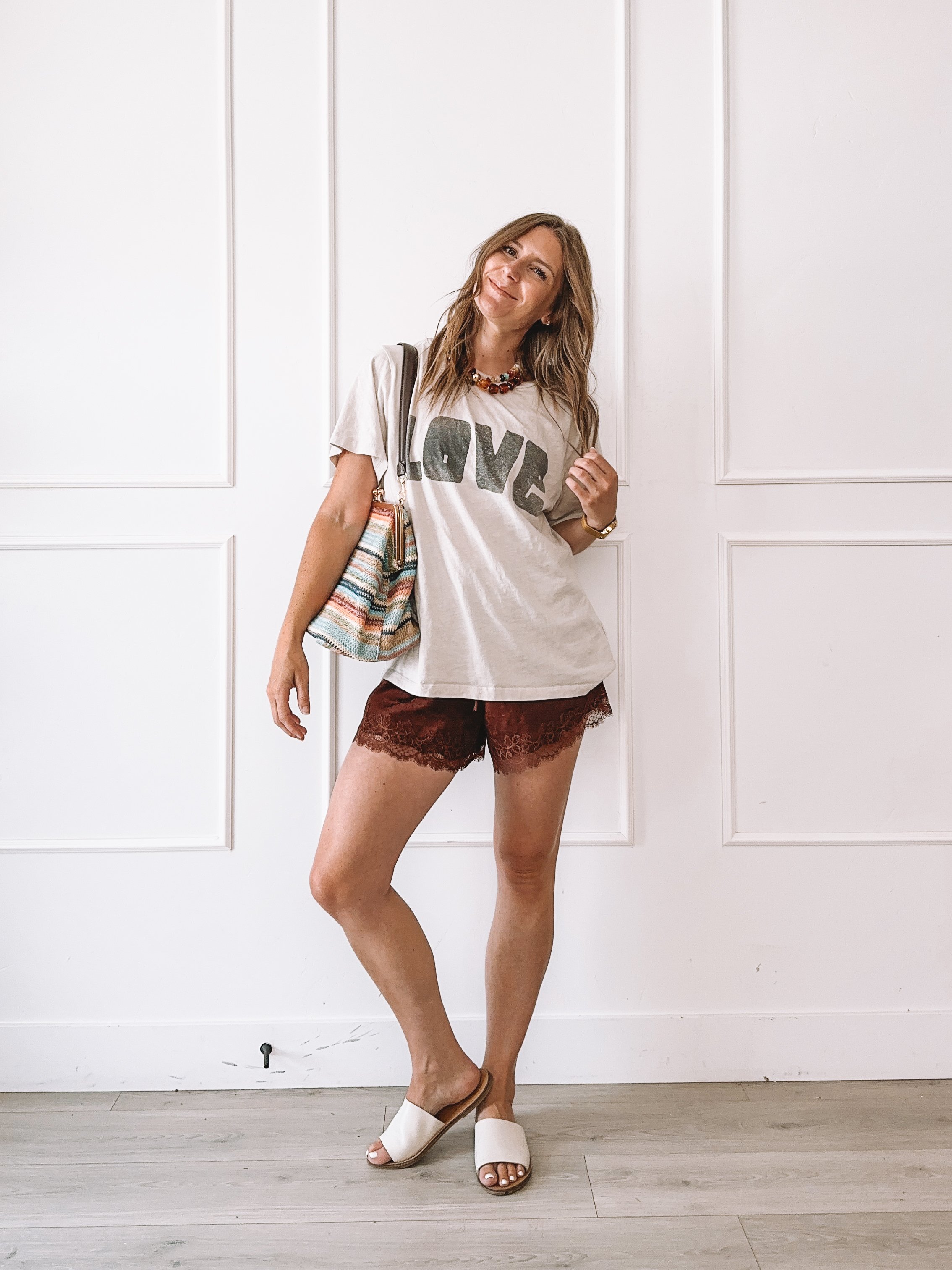 Lace Satin Shorts Summer Outfit Ideas