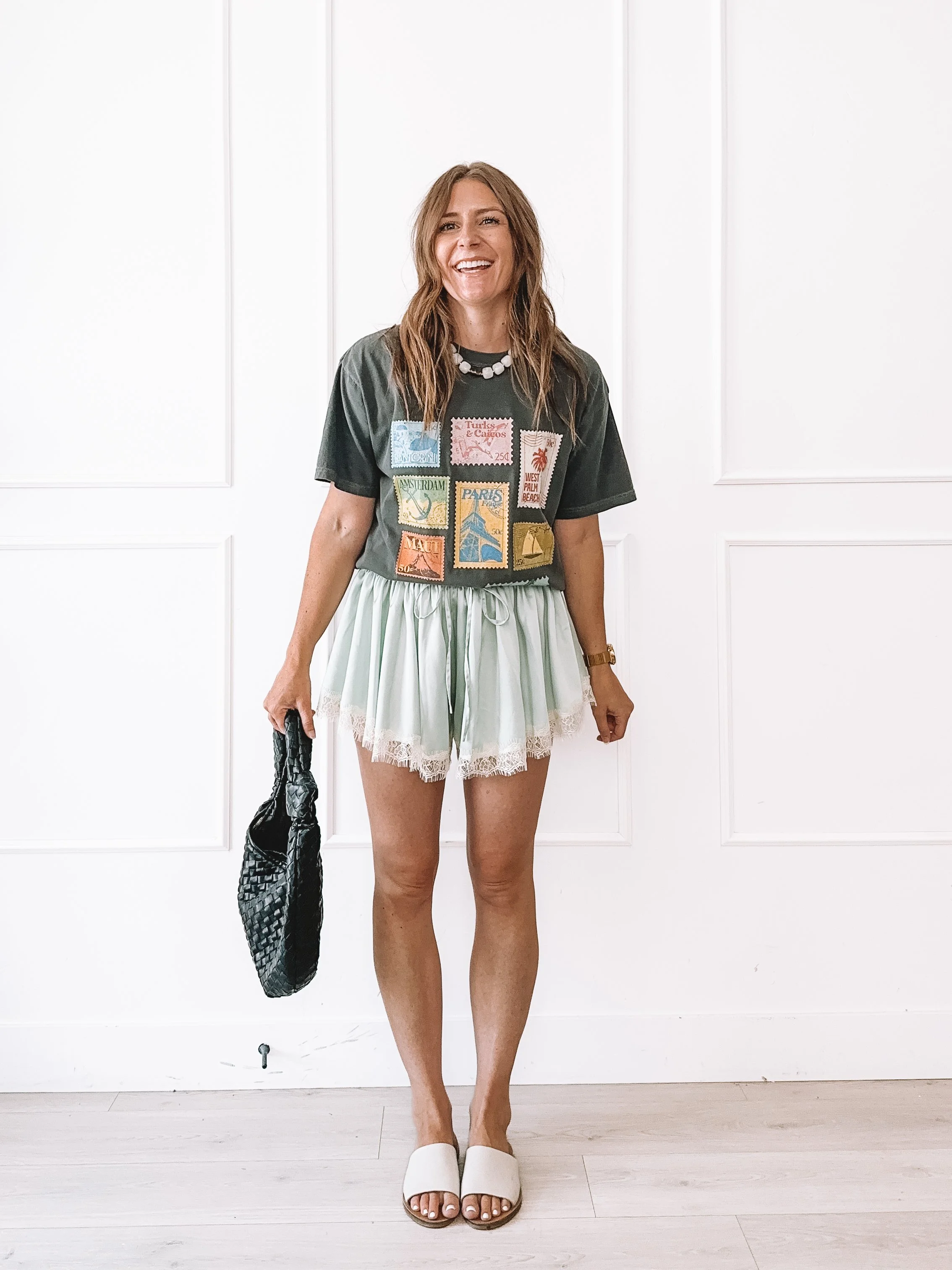 Lace Satin Shorts Summer Outfit Ideas