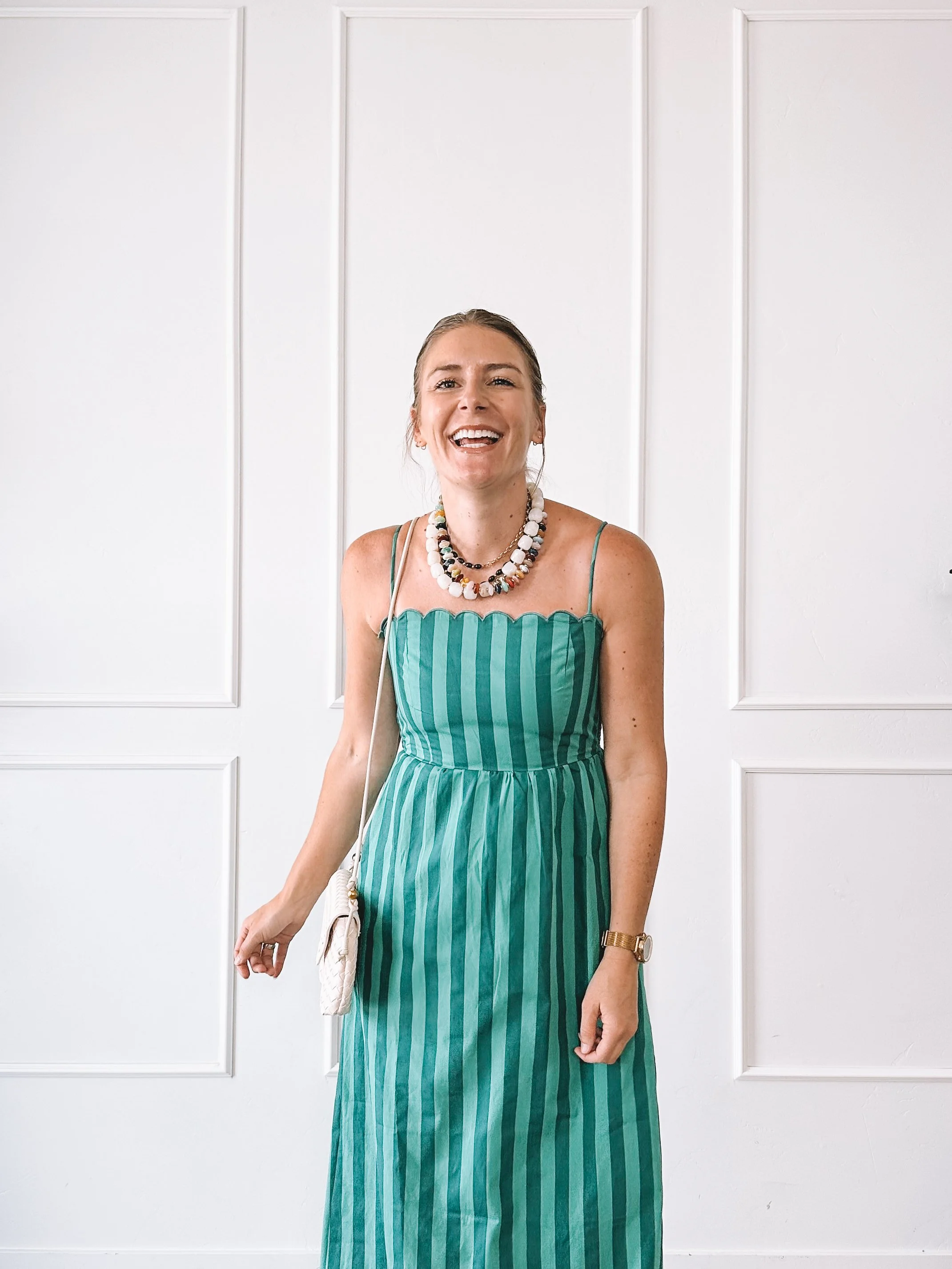 Striped Maxi Summer Dress Outfit + Accessories