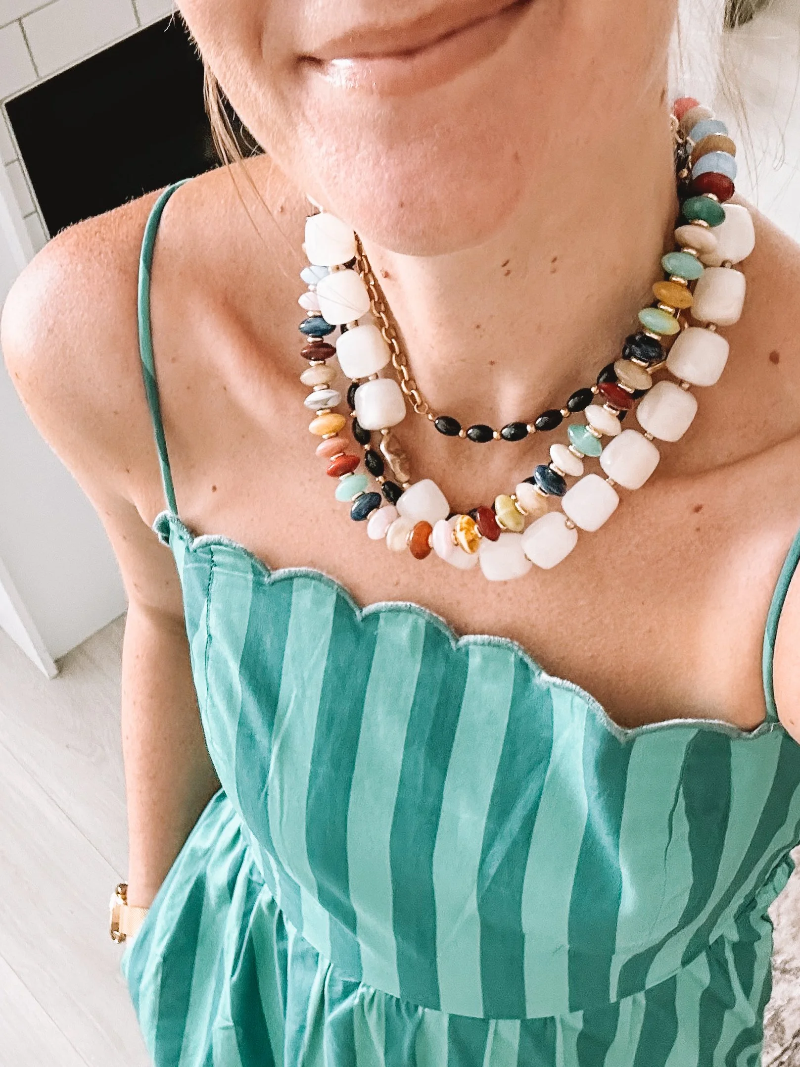 Striped Maxi Summer Dress Outfit + Accessories