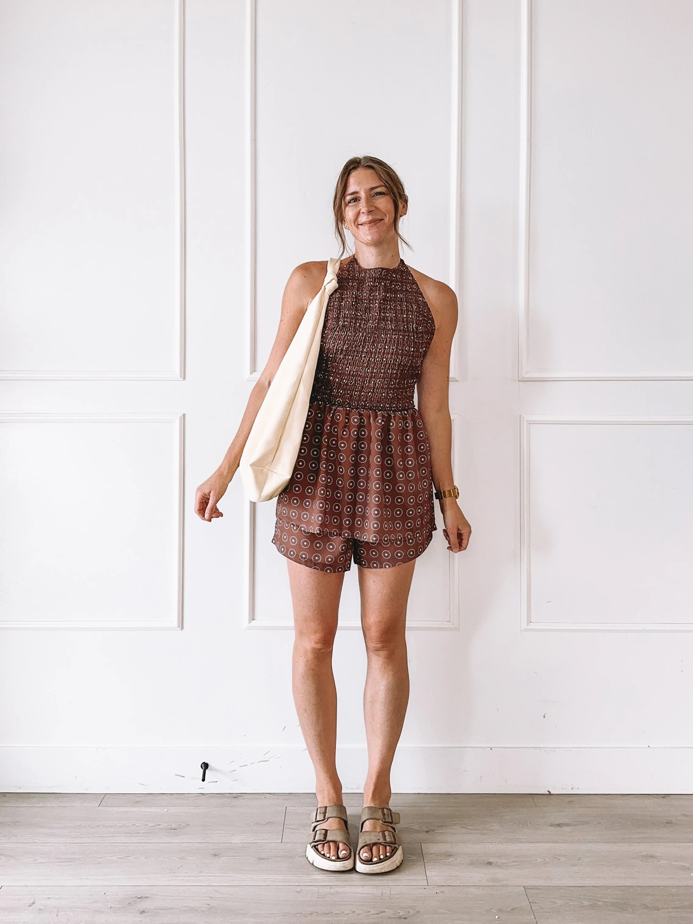 Backless Halter Top With Tie Neck