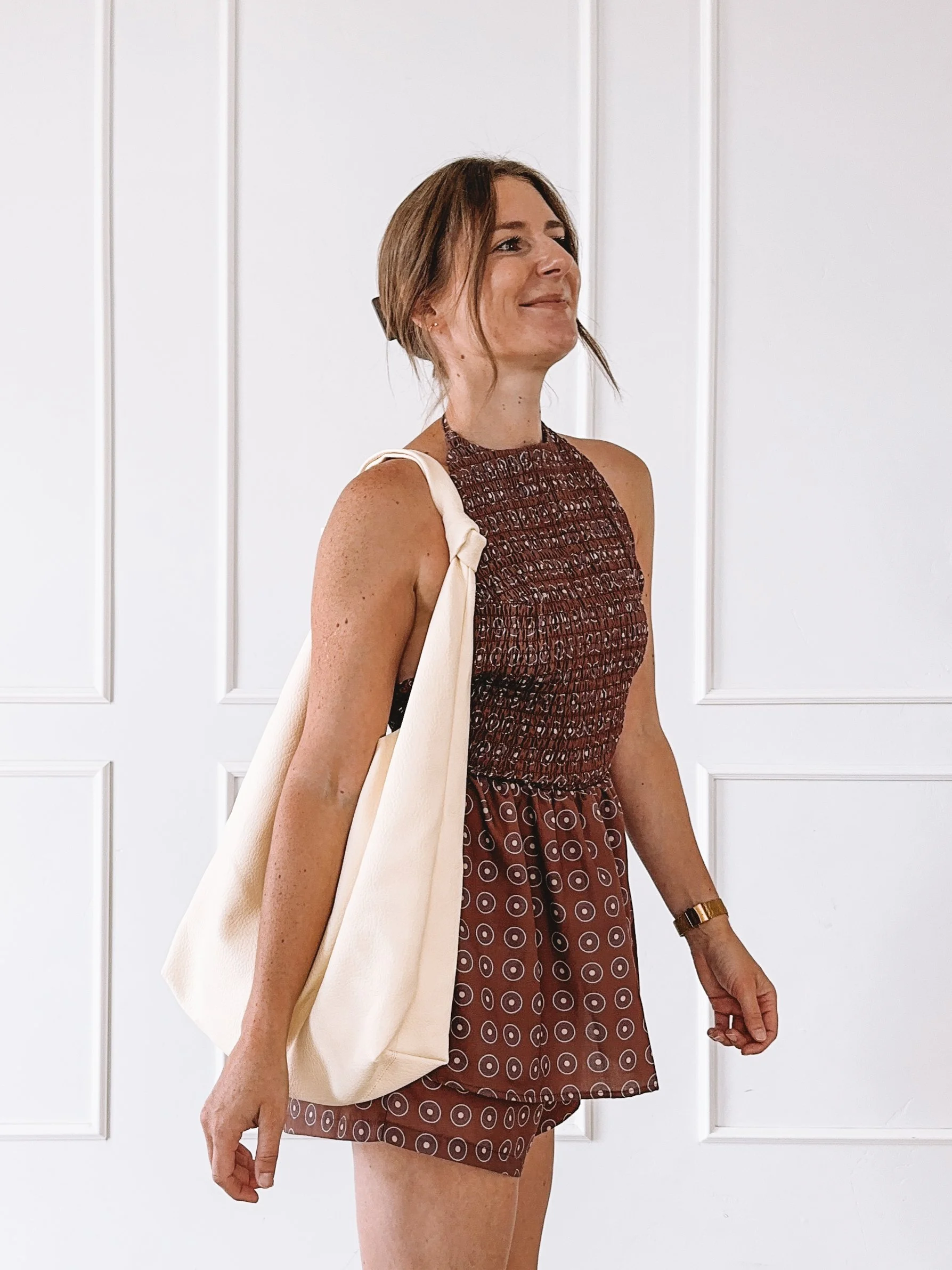 Backless Halter Top With Tie Neck