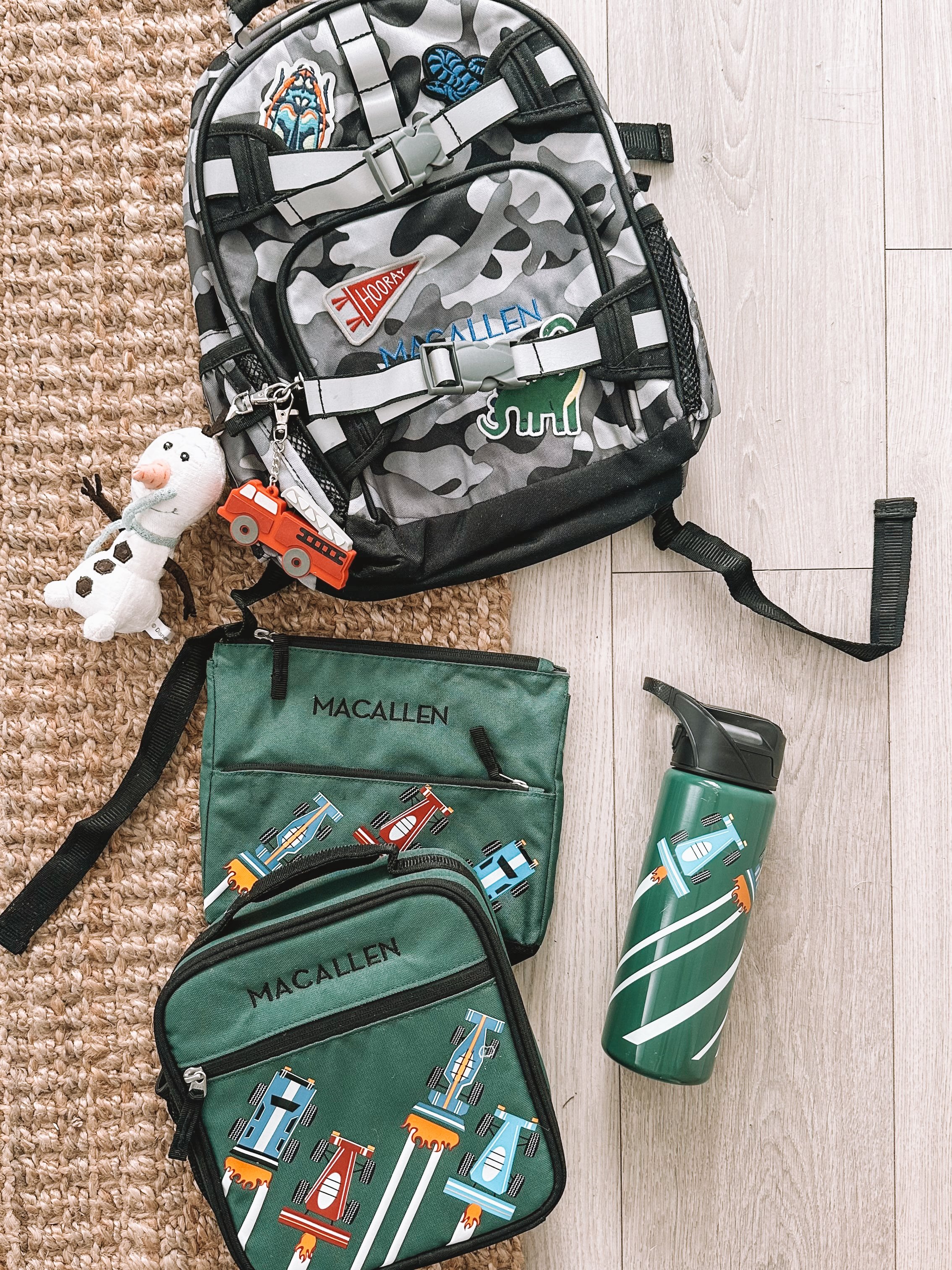 Camo DIY Backpack With Race Car Lunch Set