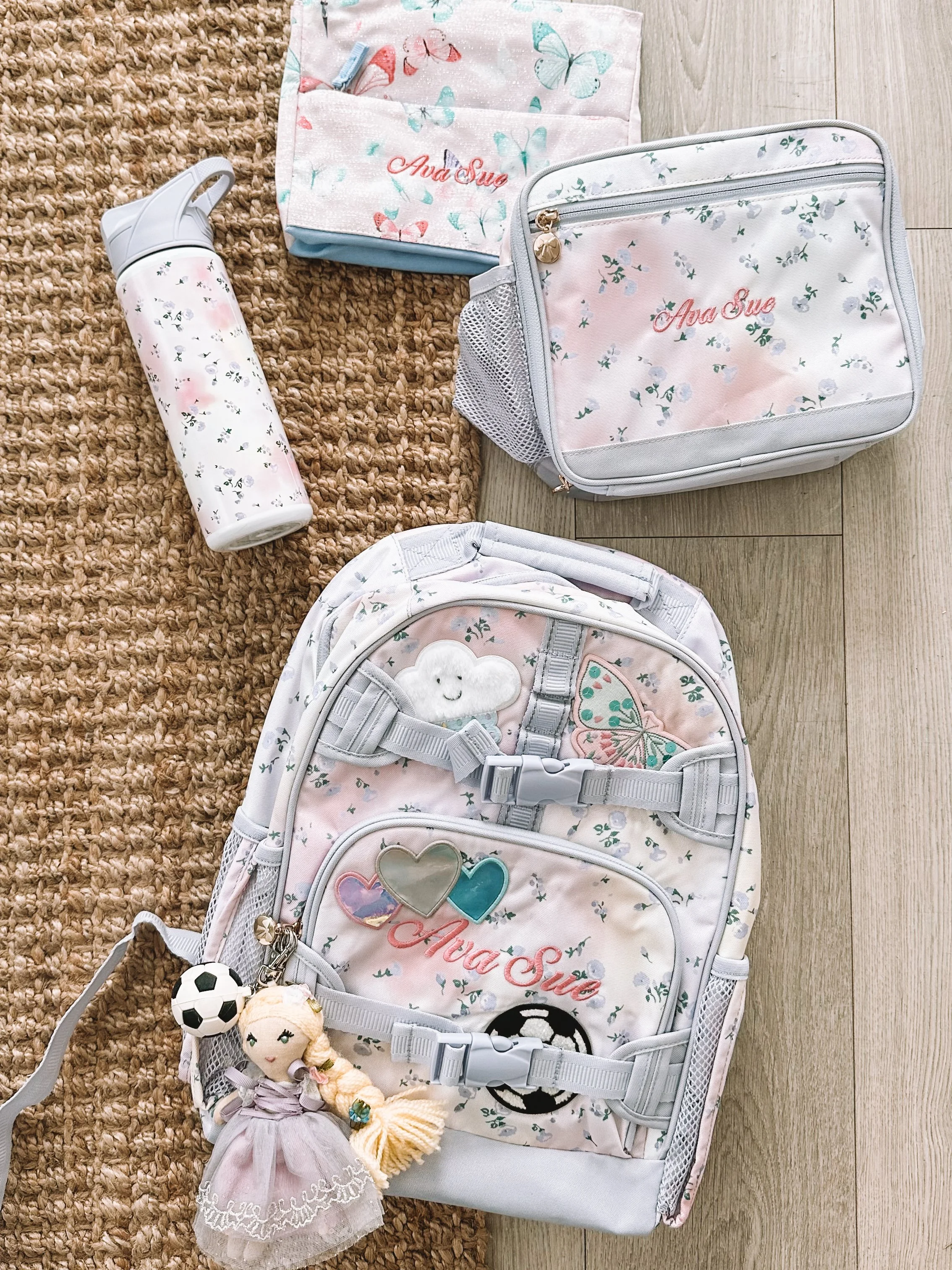 Girls Floral DIY Backpack And Lunch Box Set
