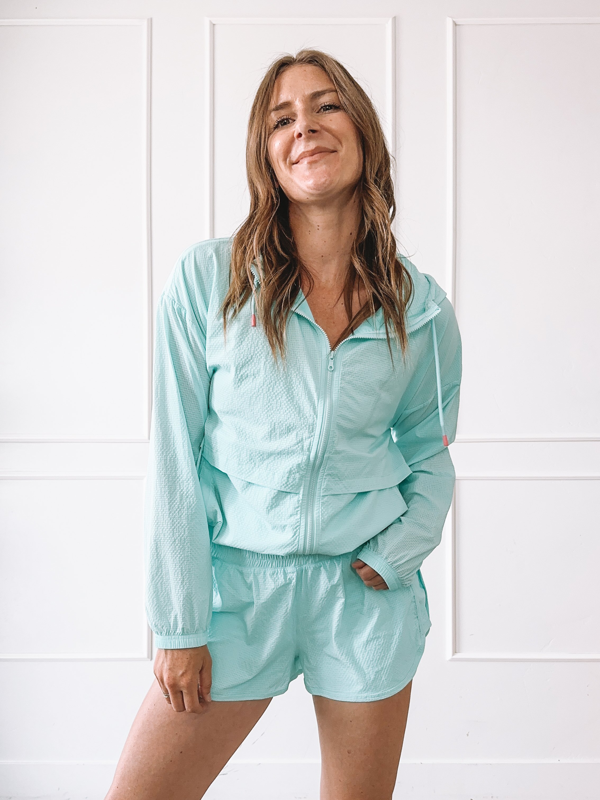 Mint Green Set Fabric And Drawstring Detail