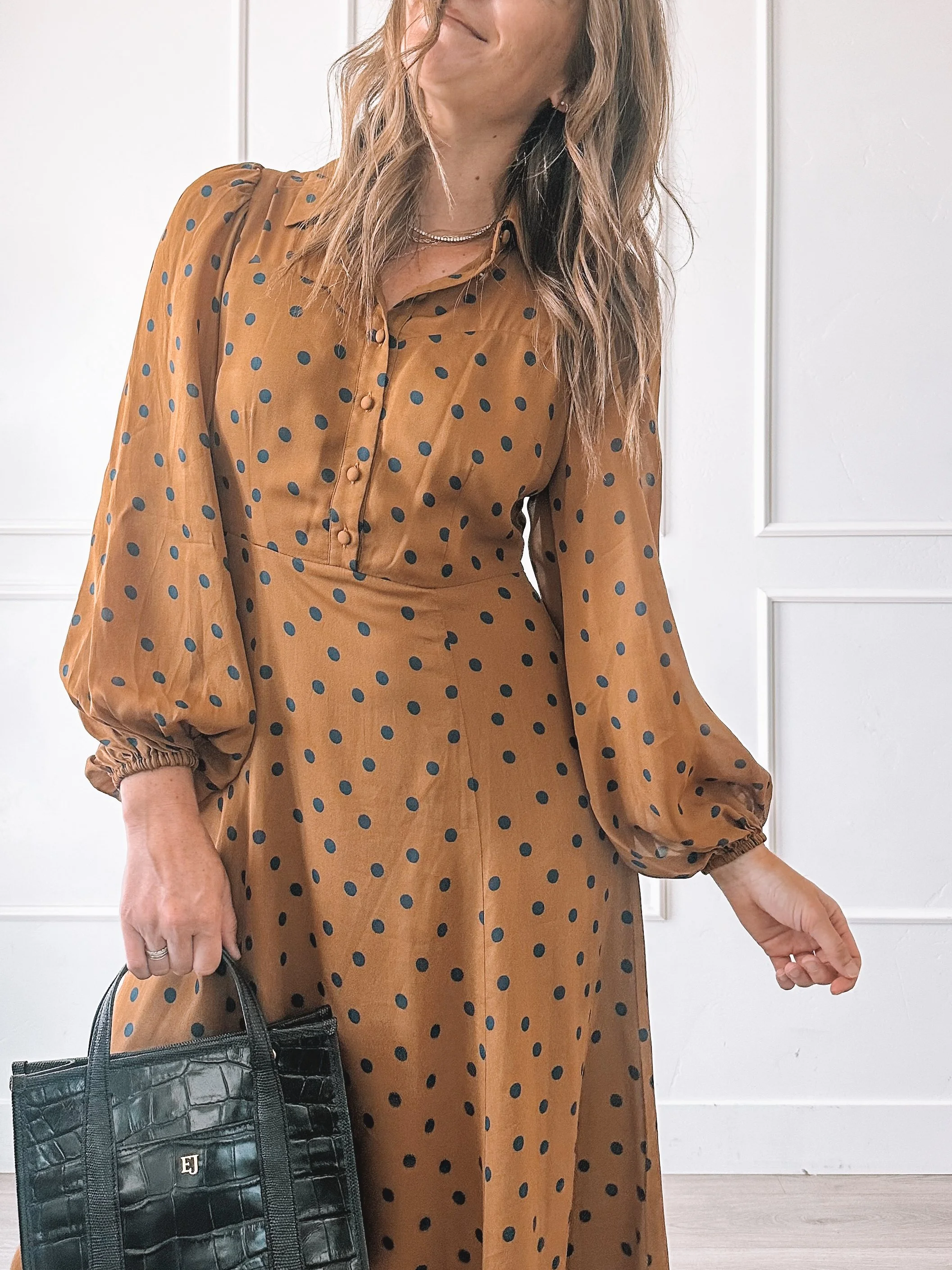 This Polka Dot Midi Dress Is The Easiest Fall Outfit To Reach For