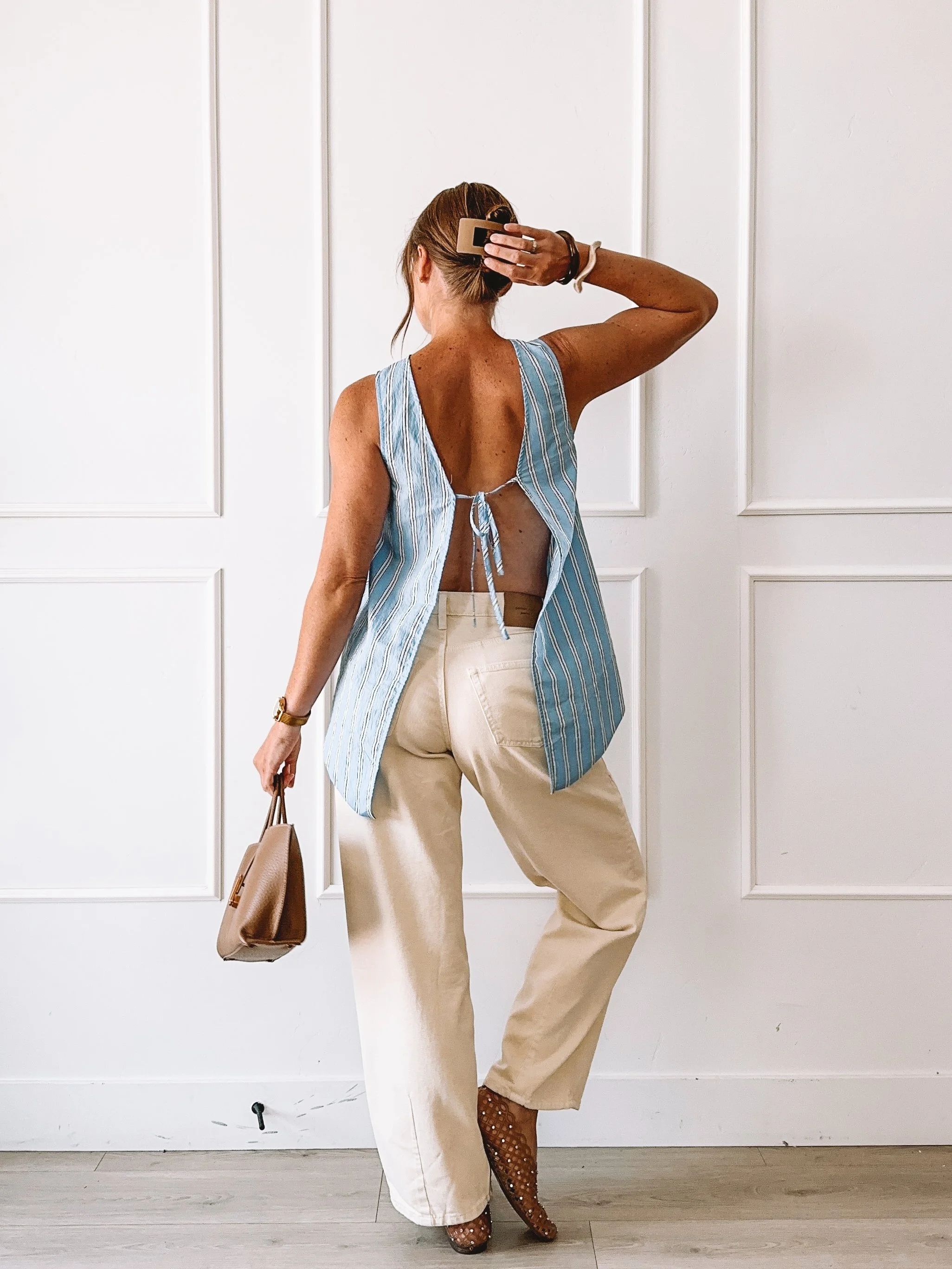 This Striped Tie Back Top Is The Easiest Way To Elevate Jeans