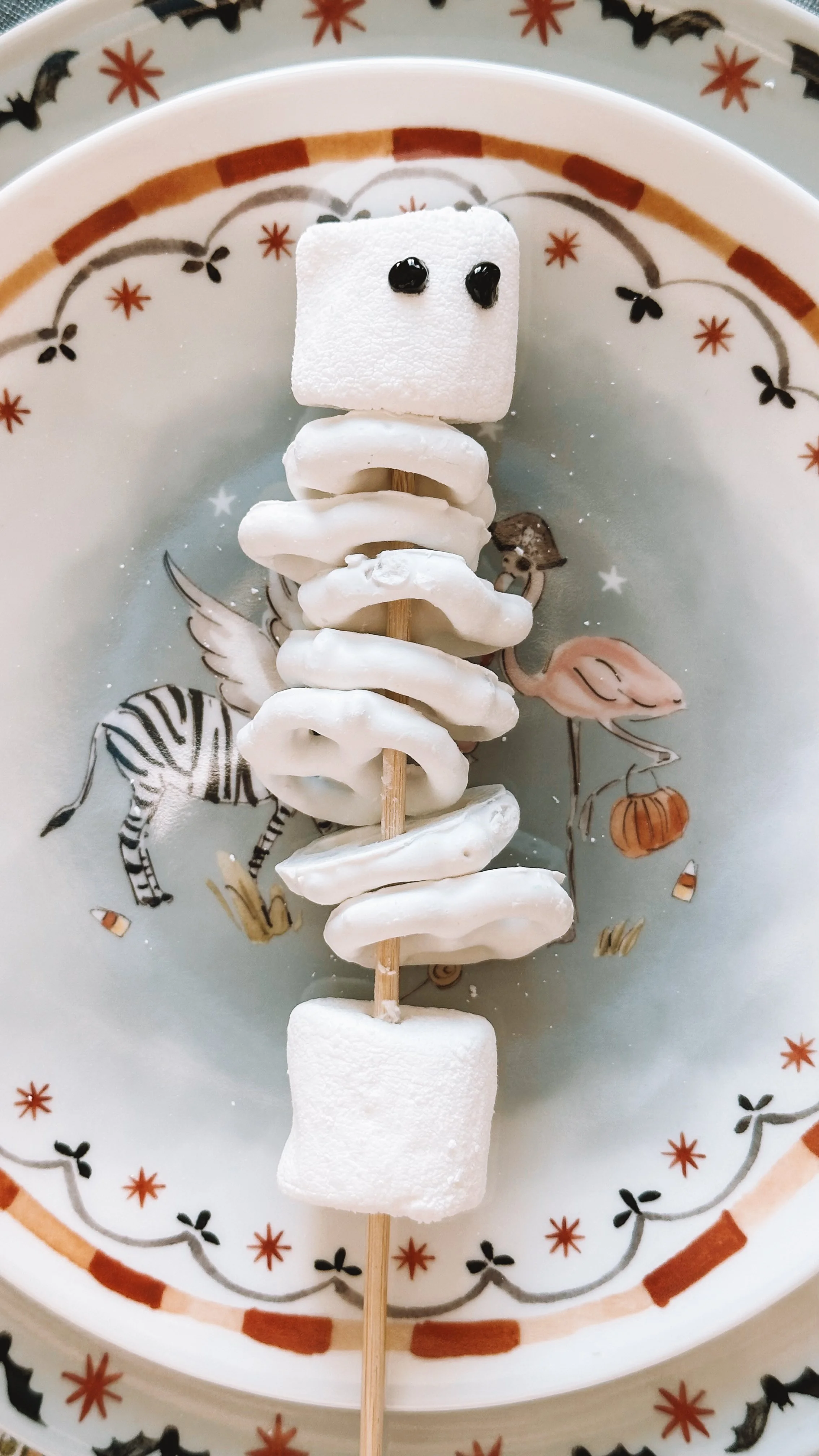 diy halloween party treats marshmallow skeleton pop finished