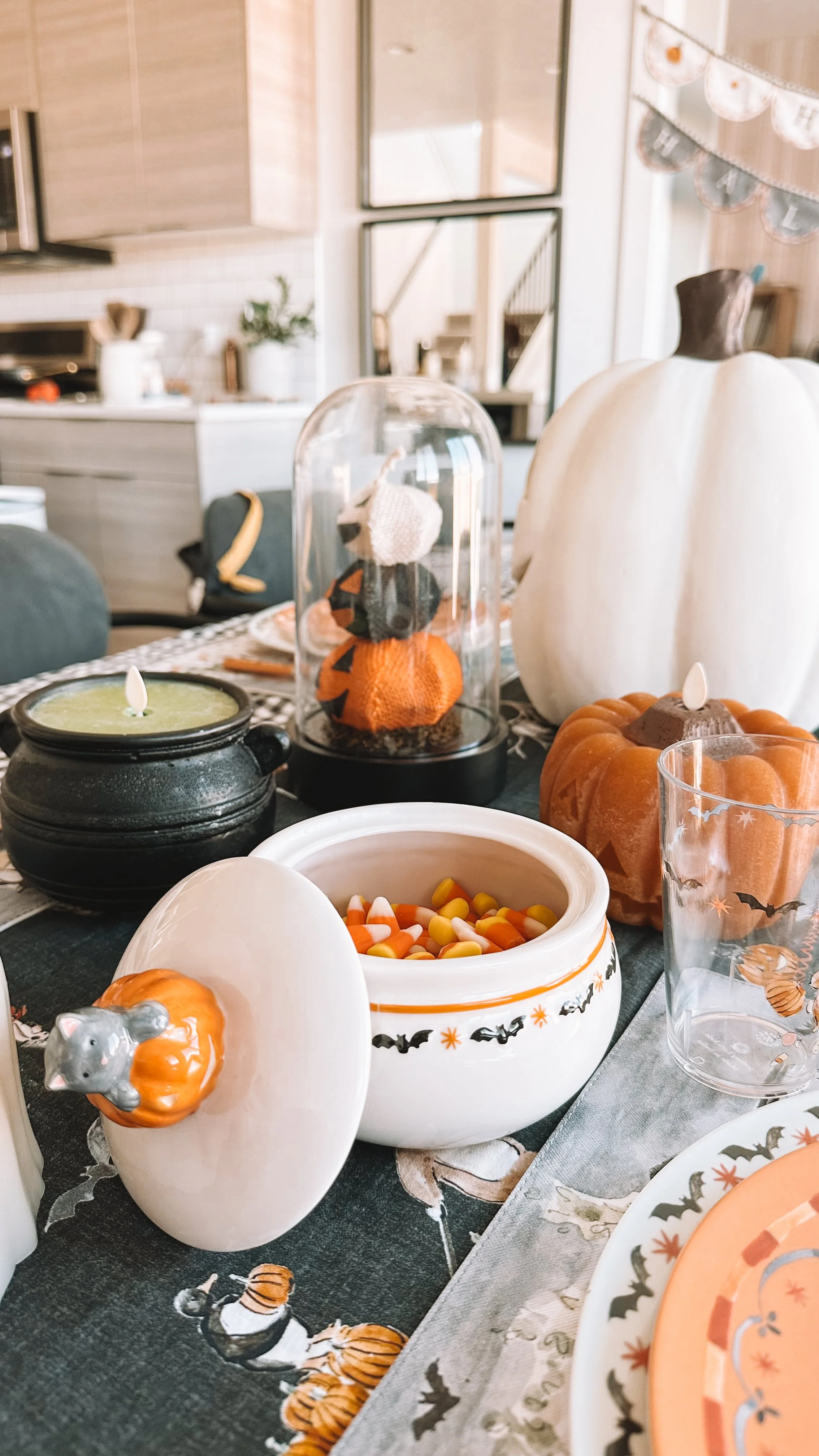 kids halloween party decor ceramic candy dish