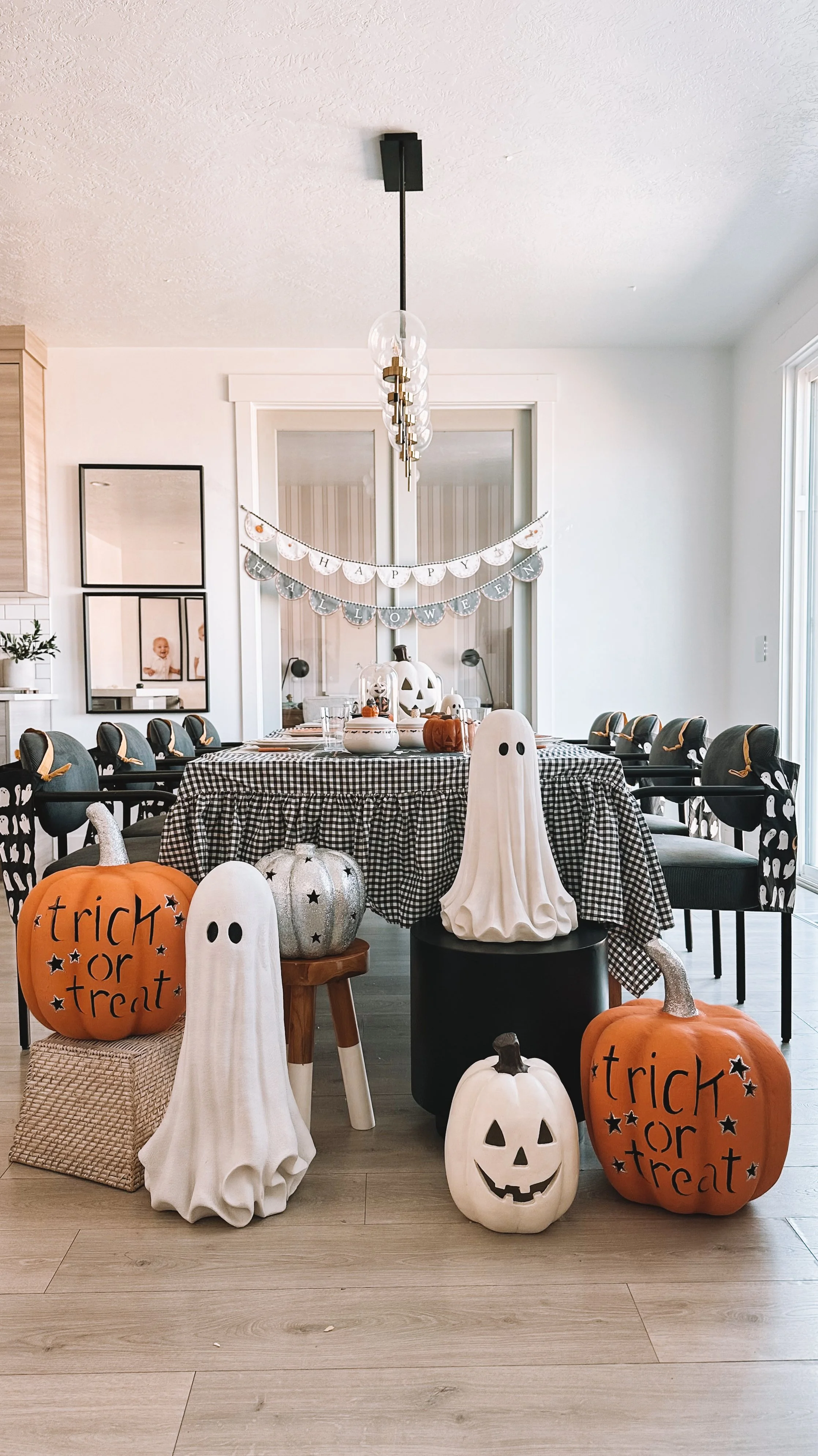 kids halloween party decor trick or treat pumpkins