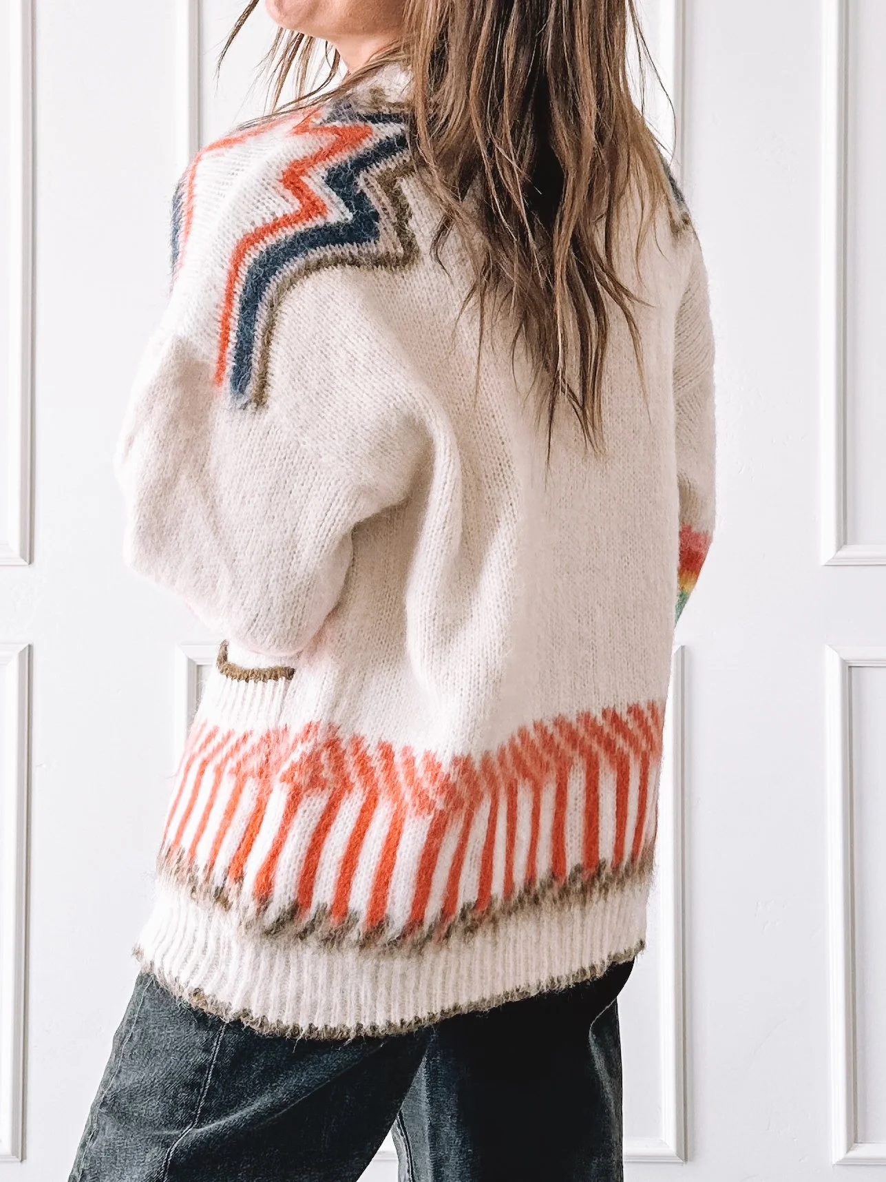 Southwestern Intarsia Knit Cardigan Outfit