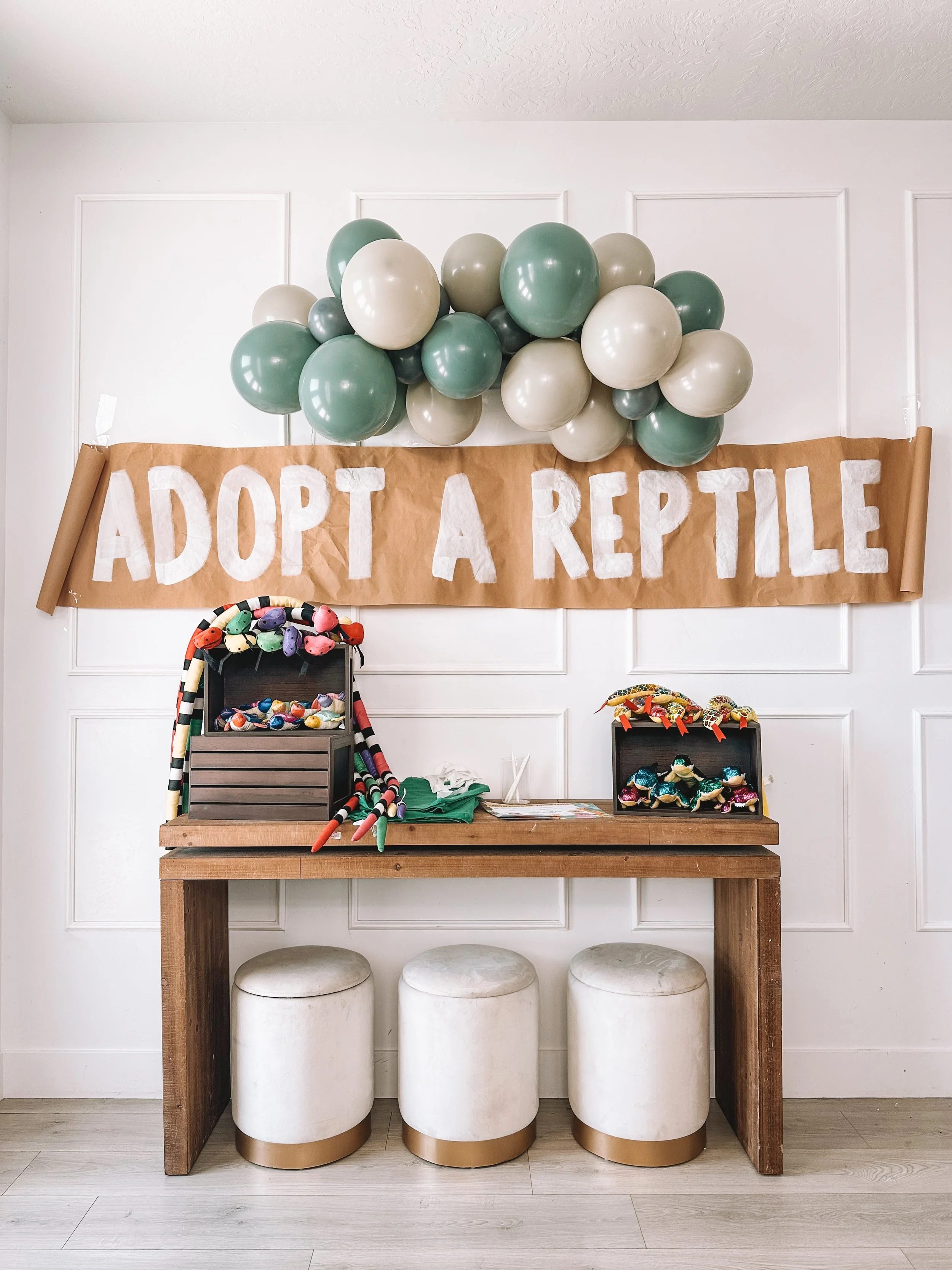 Adopt A Reptile Party Favor Station For A Reptile Birthday Party