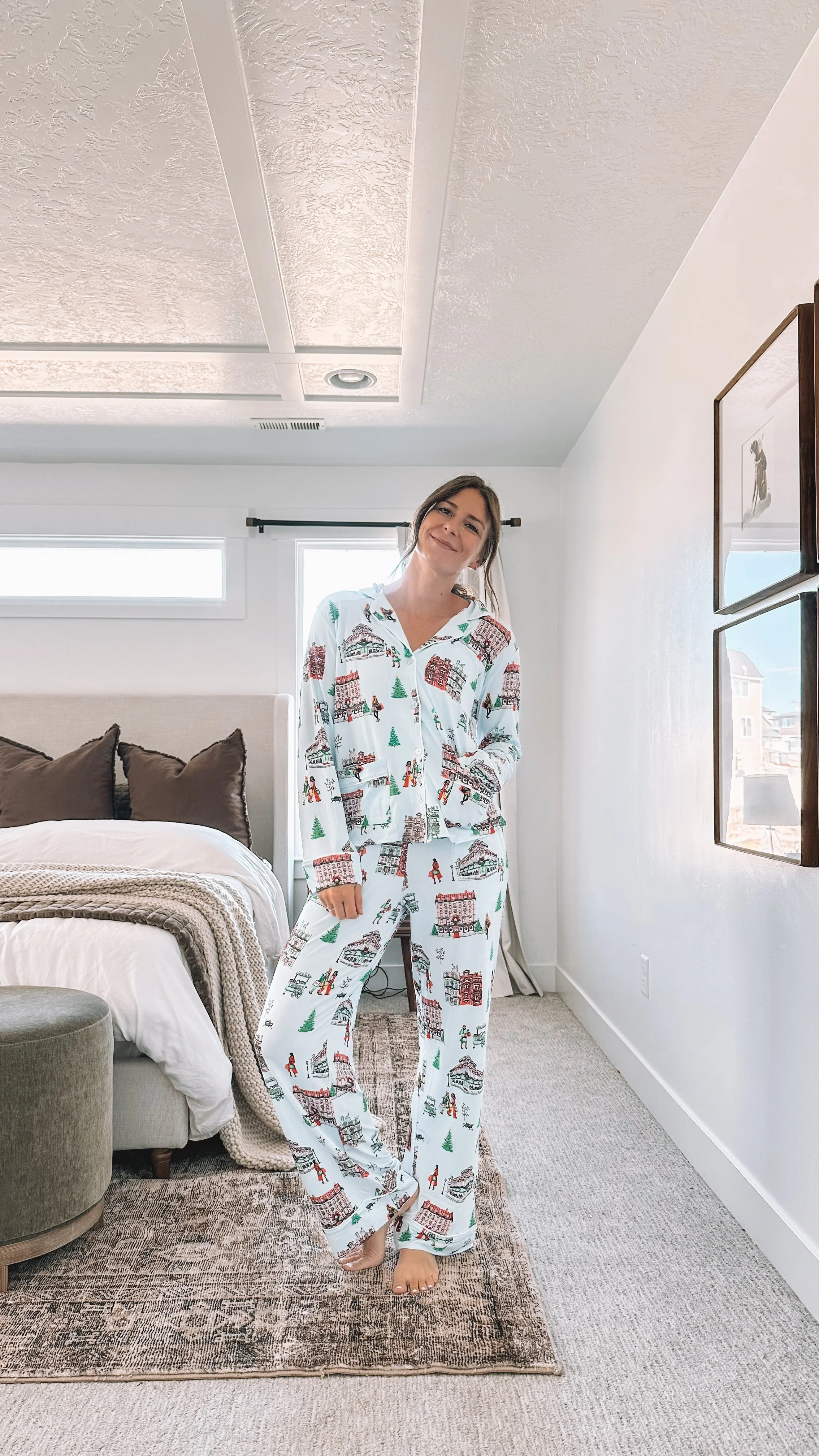 Christmas Village Print Pajamas