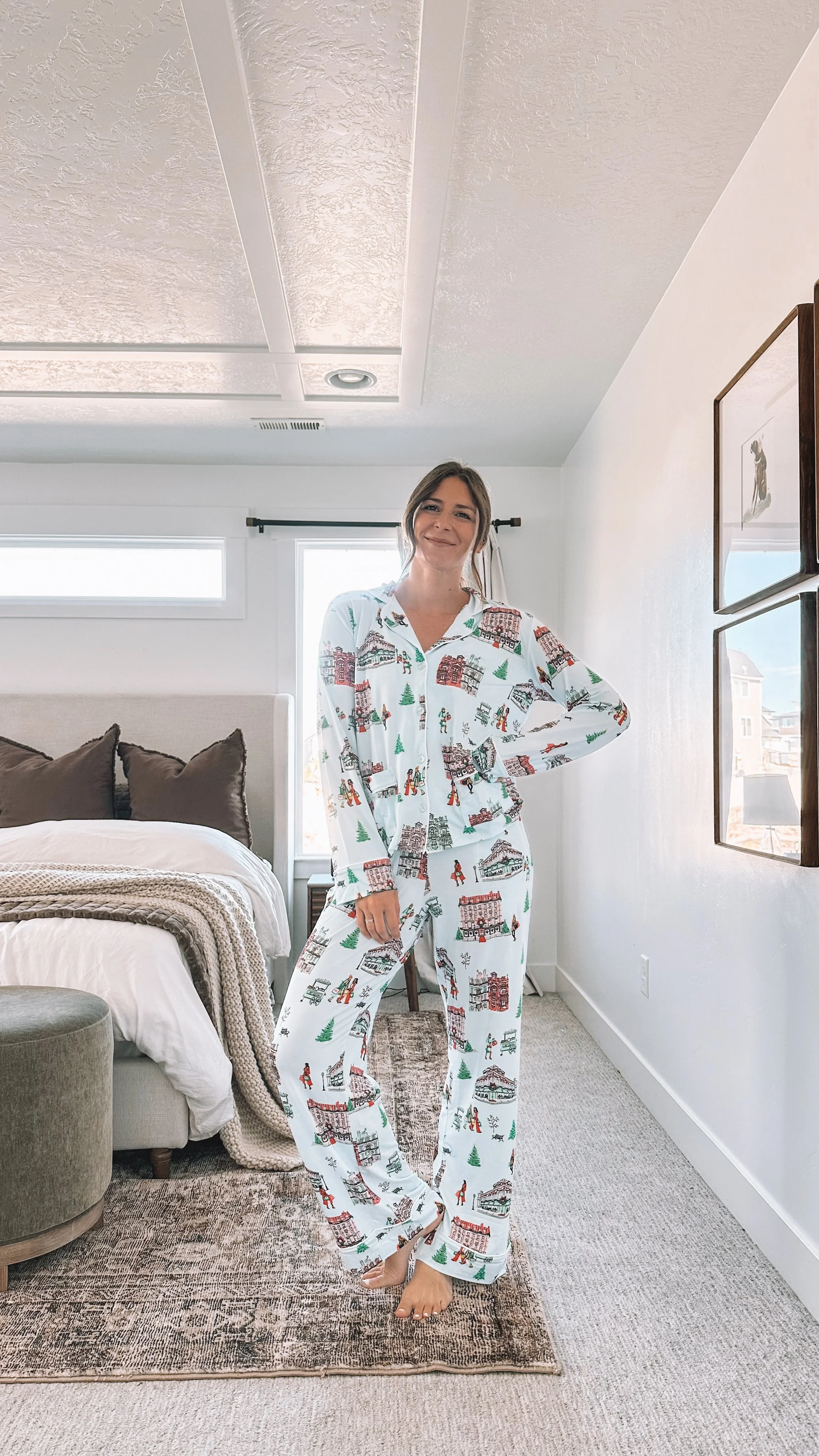 Christmas Village Print Pajamas