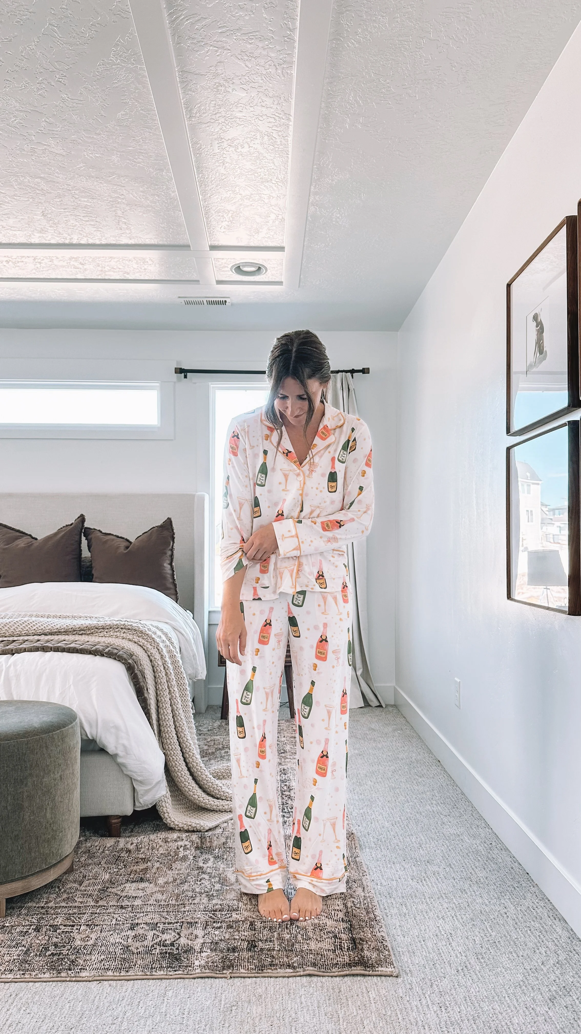 Champagne Print New Year's Eve Pajamas