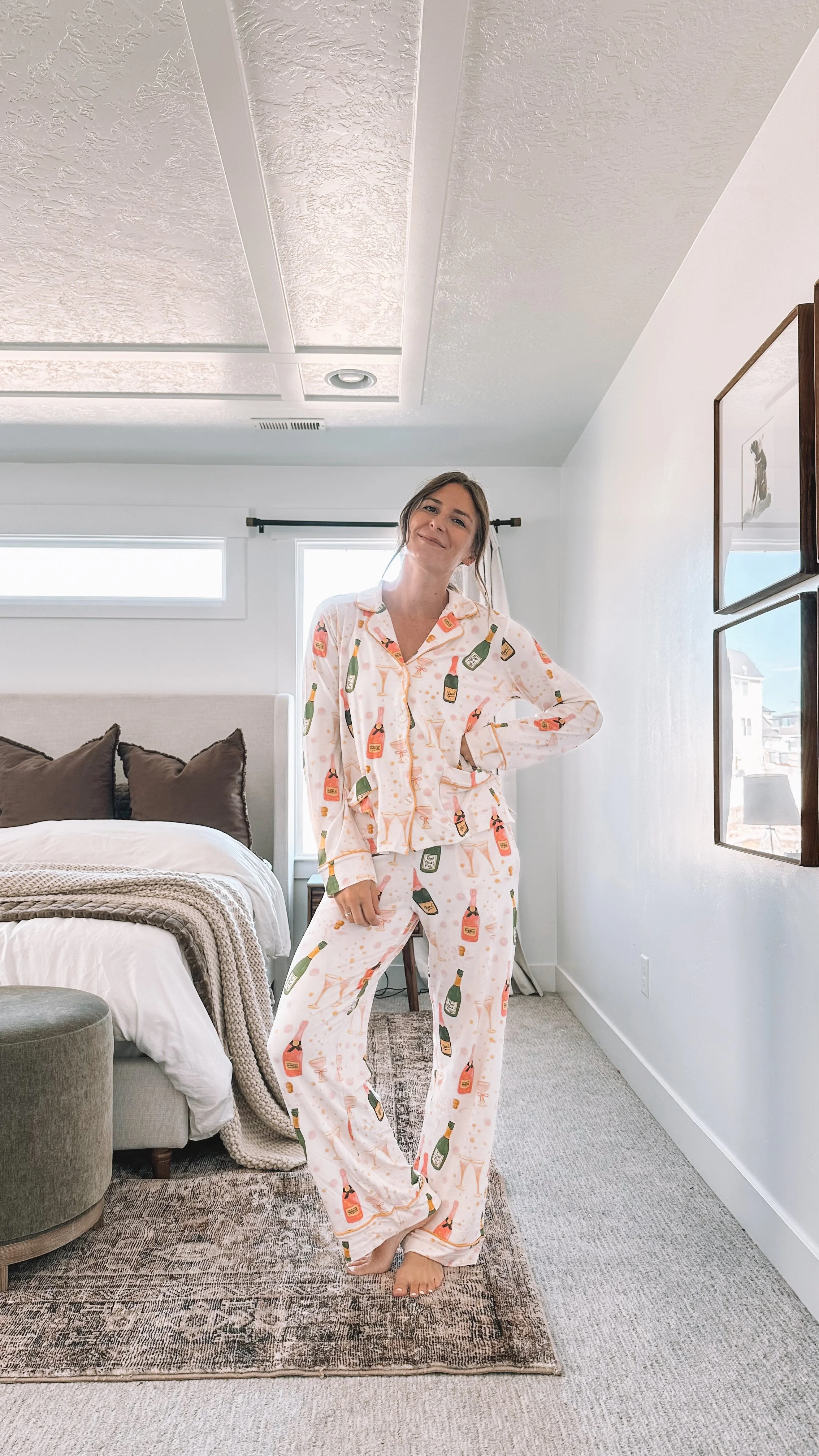 Champagne Print New Year's Eve Pajamas