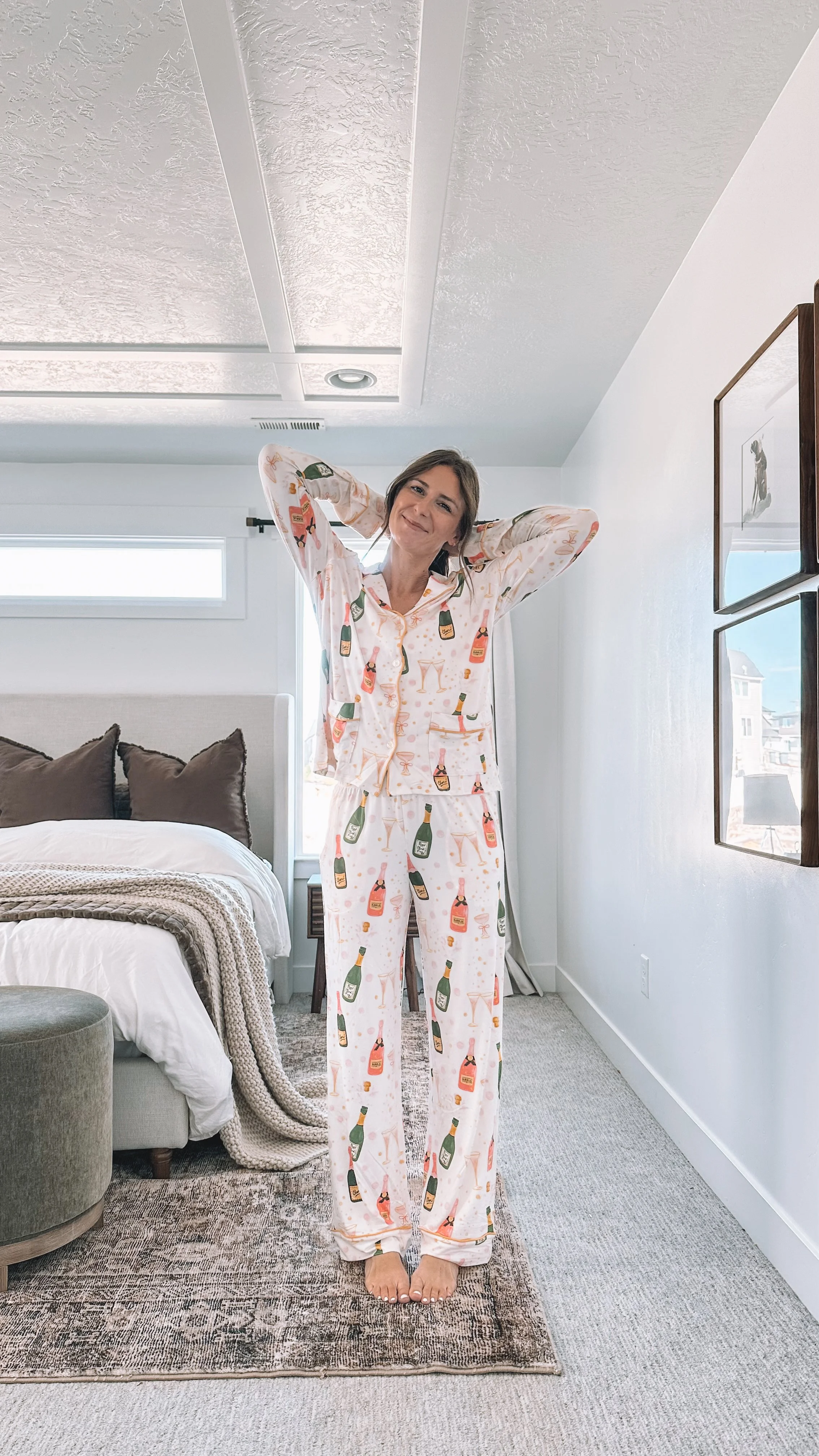 Champagne Print New Year's Eve Pajamas