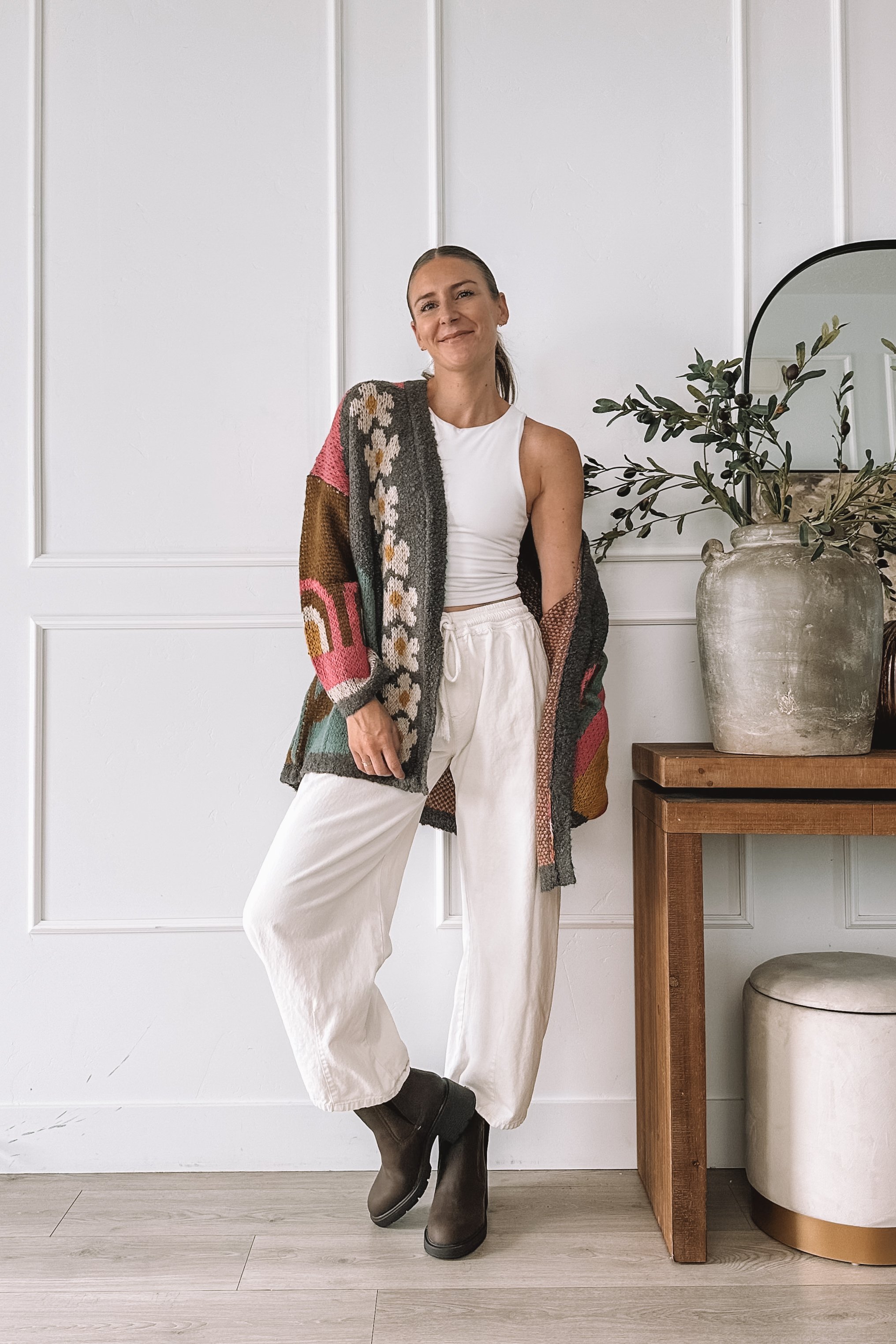 Patchwork Cardigan Fall Outfit