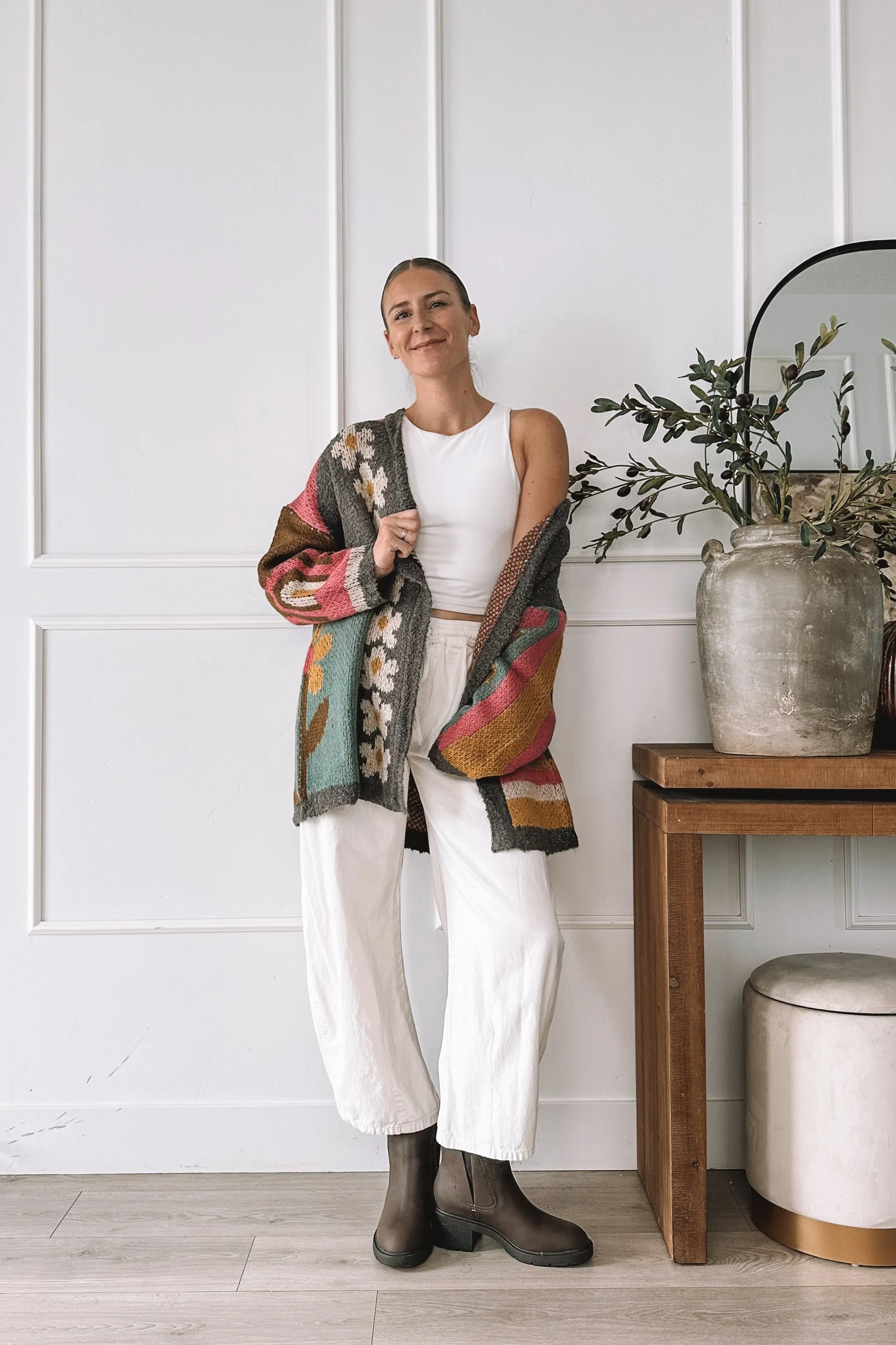 Patchwork Cardigan Fall Outfit
