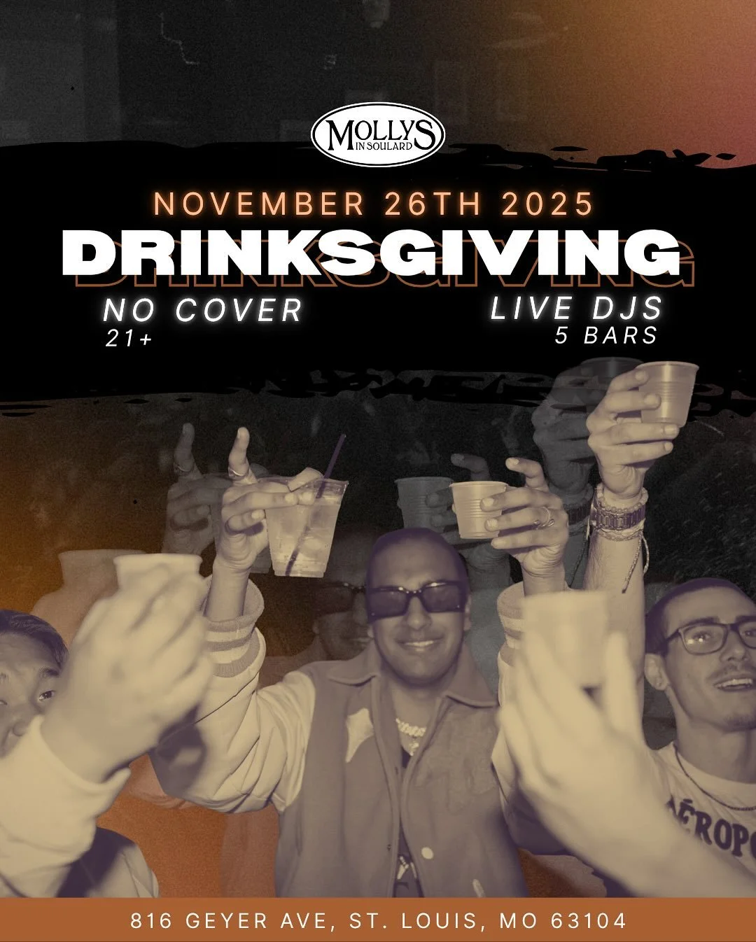Come see us before you see your family Thanksgiving Day for one of the biggest holiday pregames of the year 🦃 

Wednesday November 26th

🍽️ NO COVER
🦃 21+
🍽️ Live DJs
🦃 5 Bars 

#drinksgiving #thanksgivingideas #holidaycheer
