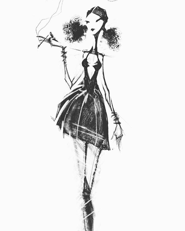 Disco Dolly doodle. 
#girlsketch #fashionsketch #fashionsketches #abstractsketch #goldfrapp #doodling