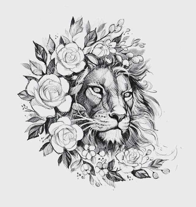 🦁🌸 Design sketches. 
#lion #lionsketch #lionflower #lionflowers