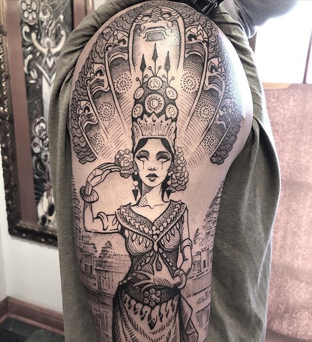 First session on this Cambodian themed half sleeve, thanks Matthew! 🏯

#bodyelectrictattoo #cambodia #cambodian #cambodiatattoo #cambodiantattoo #angkorwat #khmer #khmertattoo #khmergirl #illustrative #illustrativetattoo #illustrativetattoos #illust