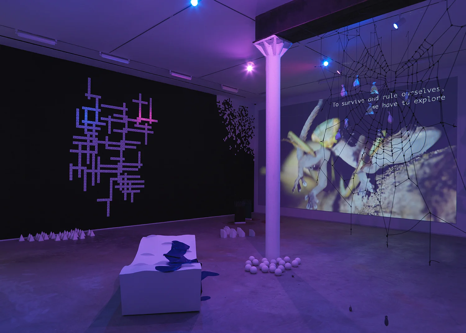 Stealing one’s own corpse (an alternative set of footholds for an ascent into the dark) Part 2 – Swimming in rivers of glue – The perspective of perspective. 2016, digital video projection, 9 minutes 57 seconds, dimensions variable