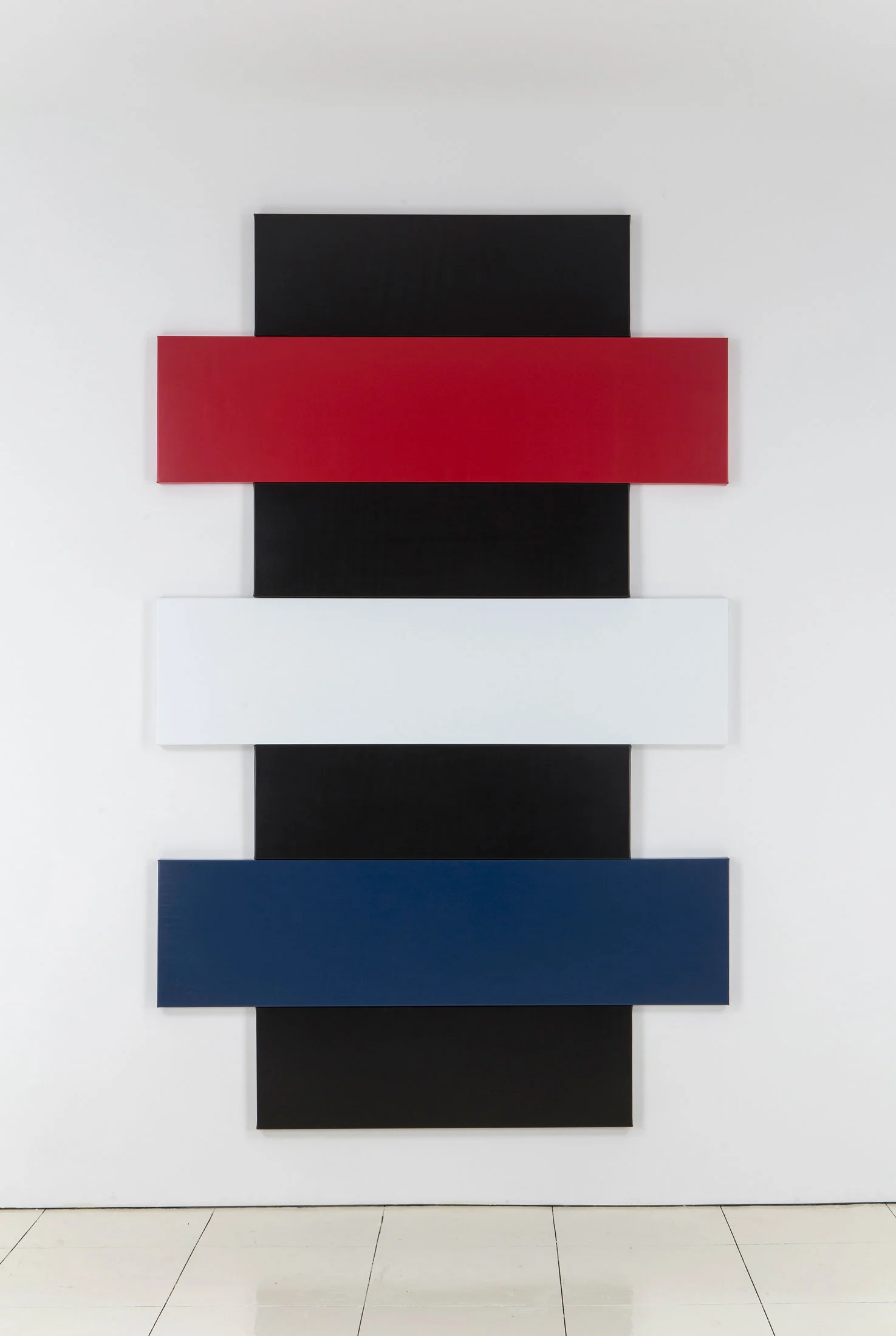 Joe Bradley Policeman, 2007 Stretched vinyl on wood in seven parts 112 x 69 inches (284.5 x 175.3 cm) ©Joe Bradley; Courtesy of Julie and Edward J. Minskoff, New York, New York