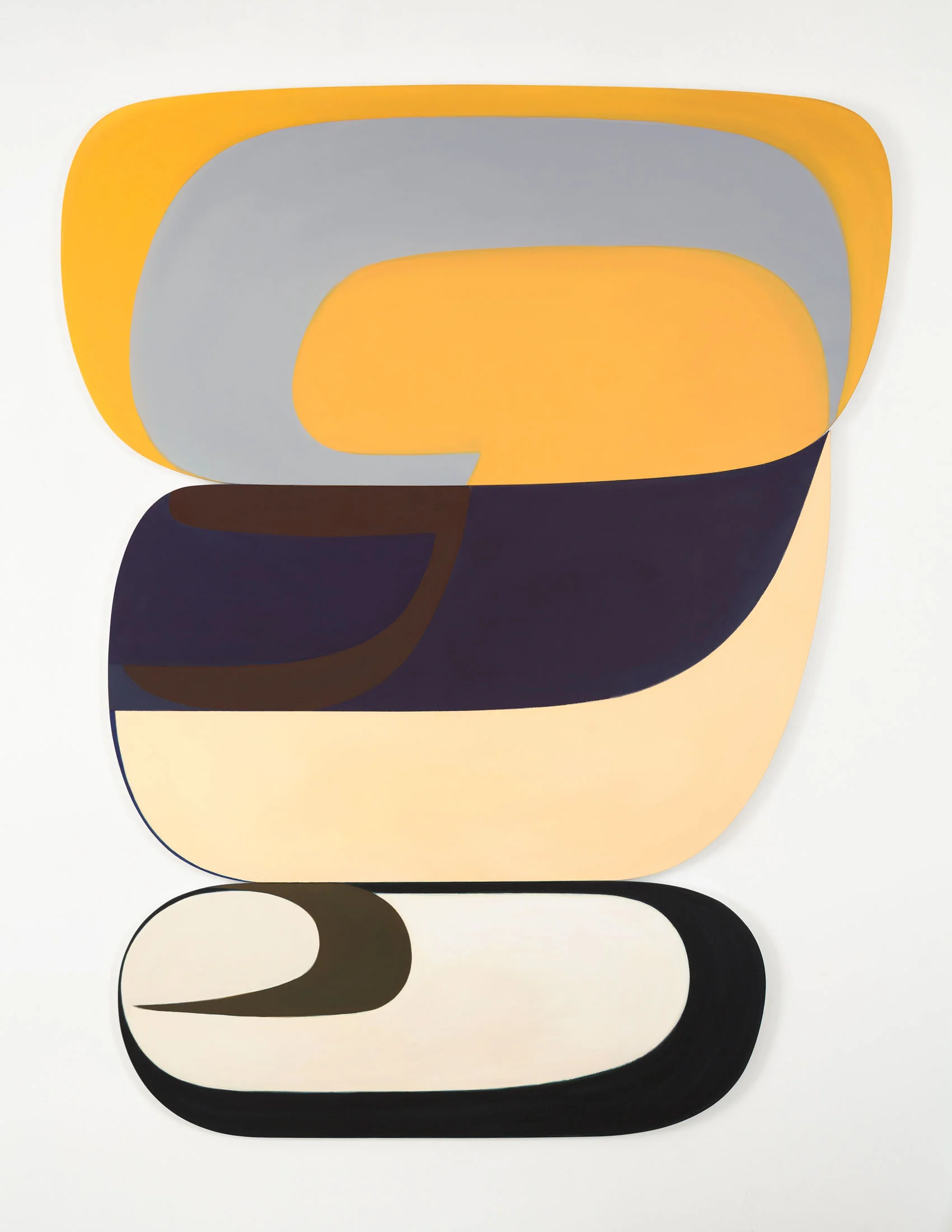 Joanna Pousette-Dart 3 Part Variation #5, 2011-2013 Acrylic and canvas on shaped wooden panels 94 x 73 inches (238.8 x 185.4 cm) © Joanna Pousette-Dart; Courtesy of the artist and Luhring Augustine, New York
